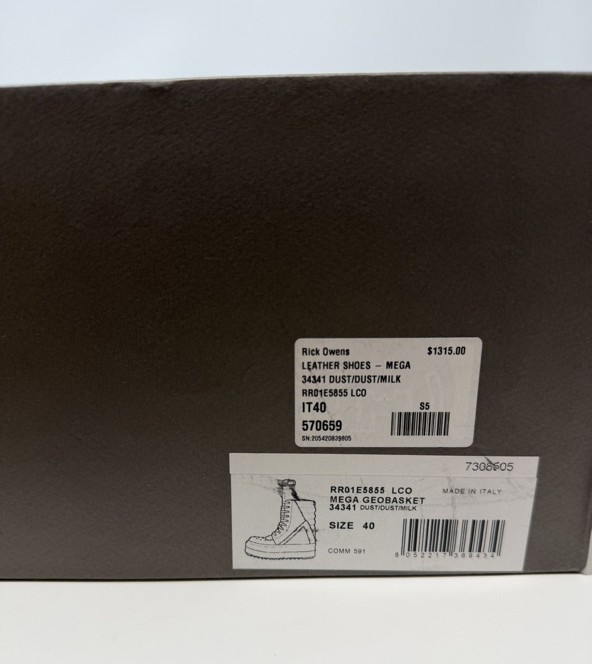 Rick Owens Rick Owens Runway Mega Geobasket High Sneaker Grey Size US 7 / EU 40 - 9 Thumbnail