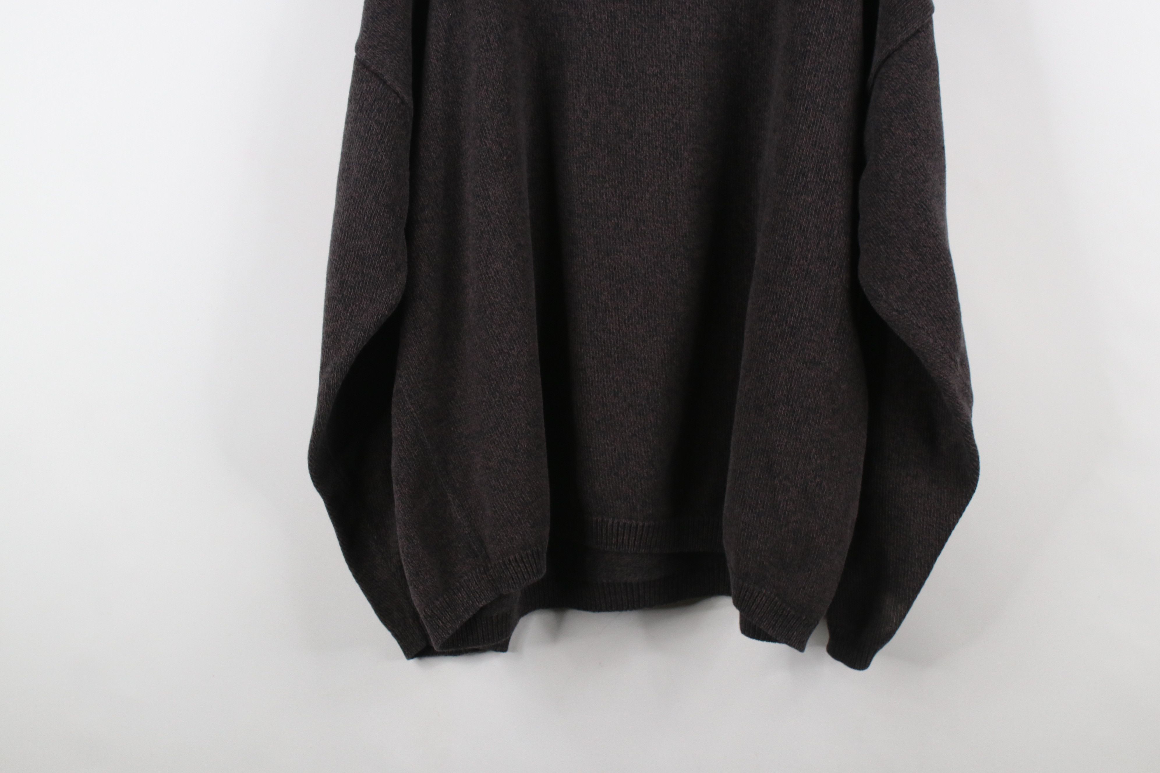 Vintage Vintage 90s Streetwear Cotton Knit Crewneck Sweater Brown Size US XXL / EU 58 / 5 - 9 Thumbnail
