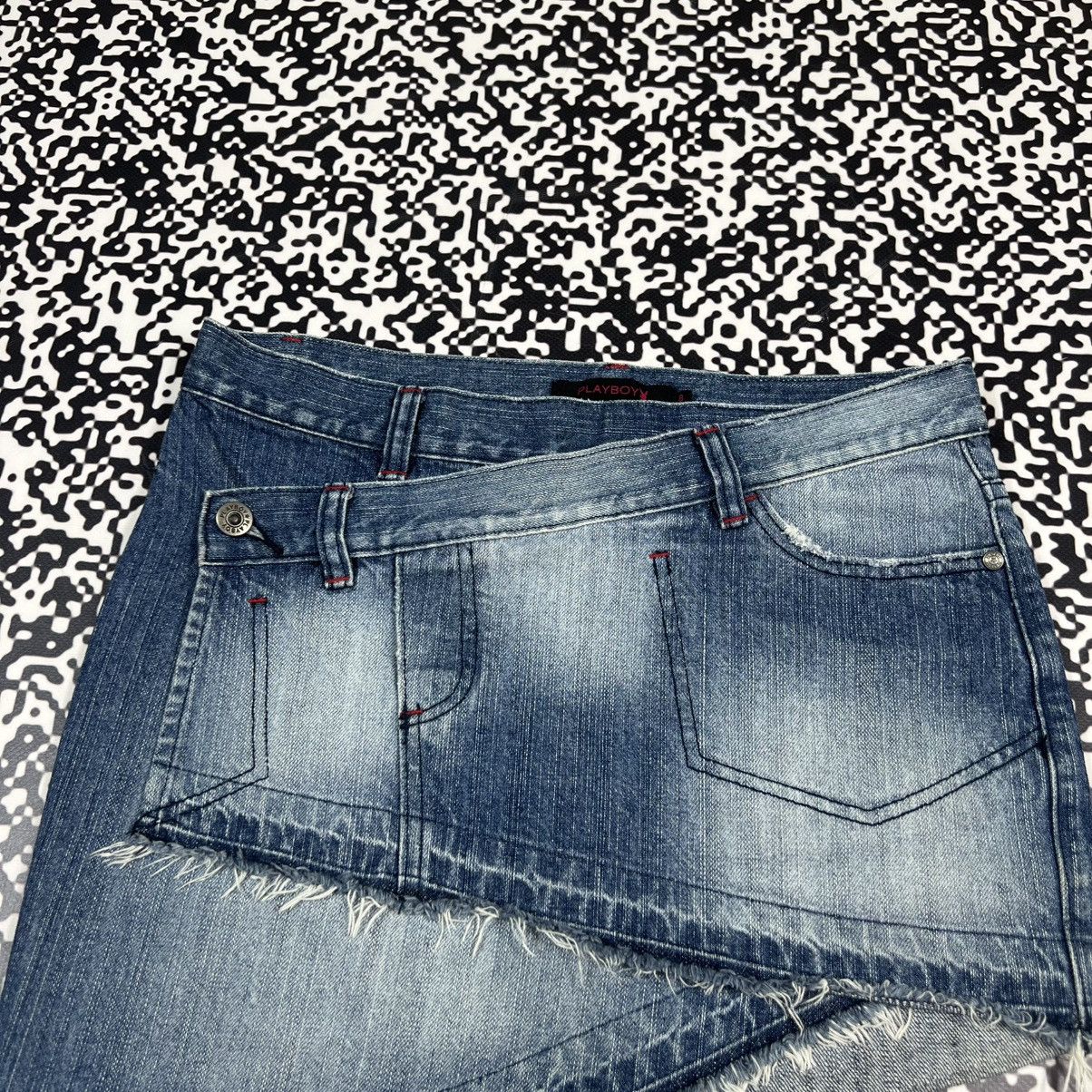 Playboy Vintage Y2K Playboy Sexy Style Denim Japanese Mini Skirt Size 28" / US 6 / IT 42 - 11 Thumbnail