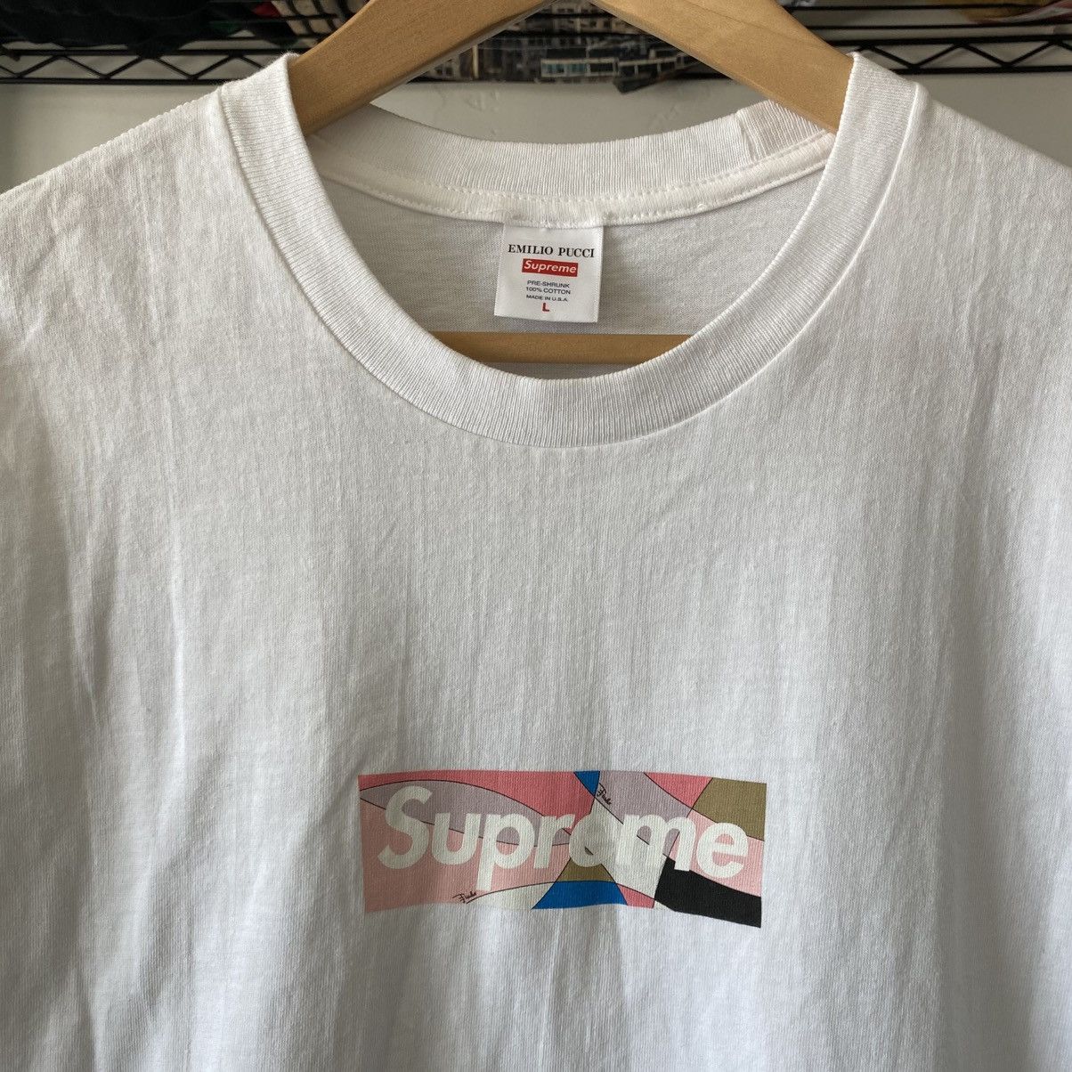 Supreme Supreme Emilio Pucci Box Logo T-Shirt White Dusty Pink 2021 Size US L / EU 52-54 / 3 - 2 Thumbnail