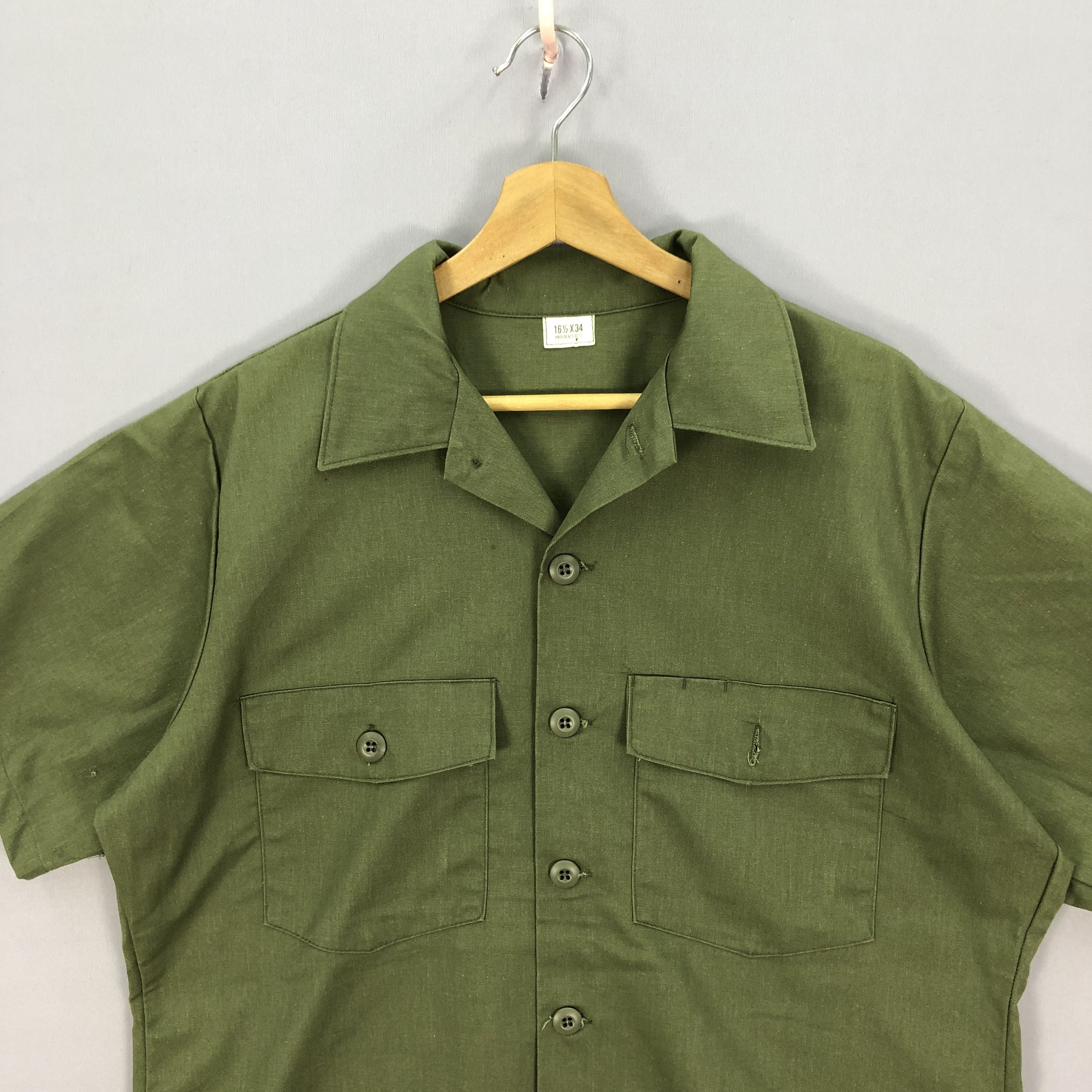 Vintage Vintage 80s US Army Military Utility Dura Press OG-507 Shirt Size US L / EU 52-54 / 3 - 4 Thumbnail