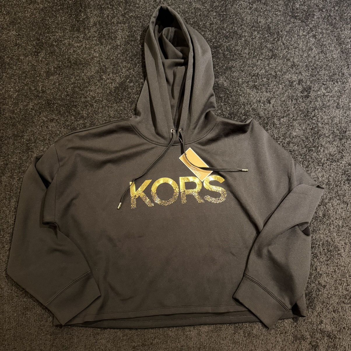 Michael Kors Black and gold Michael Kors cropped hoodie Size XL / US 12-14 / IT 48-50 - 2 Thumbnail