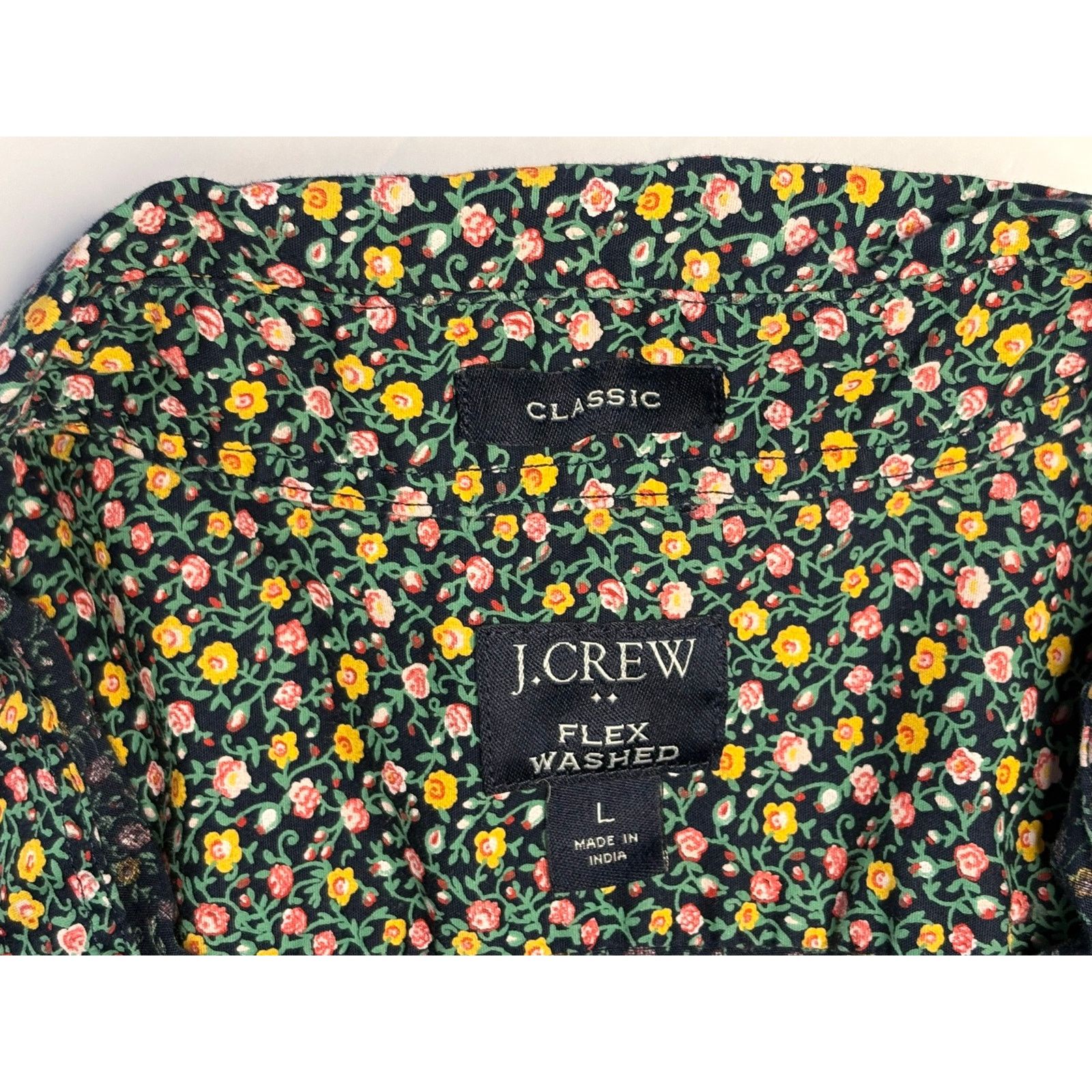 J.Crew J. Crew Collared Classic Flex Washed Green Floral Shirt sx L Size US L / EU 52-54 / 3 - 2 Thumbnail
