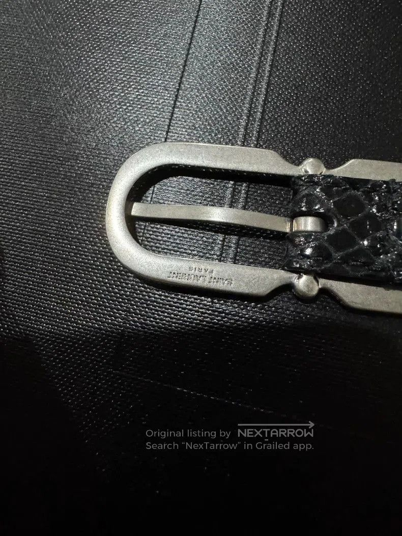 Saint Laurent Paris Saint Laurent YSL Black Silver Snake Belt . Size ONE SIZE - 8 Thumbnail