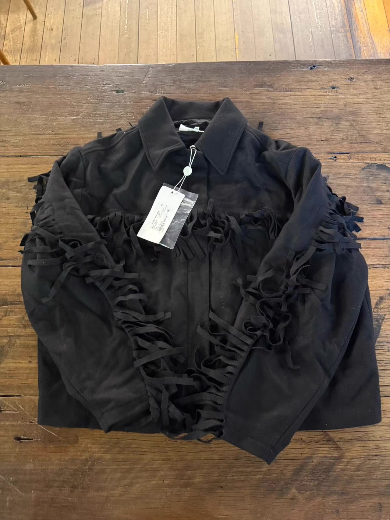 MM6 MM6 16FW Black Fringed Wool Coat Ｑ25 Size US XS / EU 42 / 0 - 1 Thumbnail