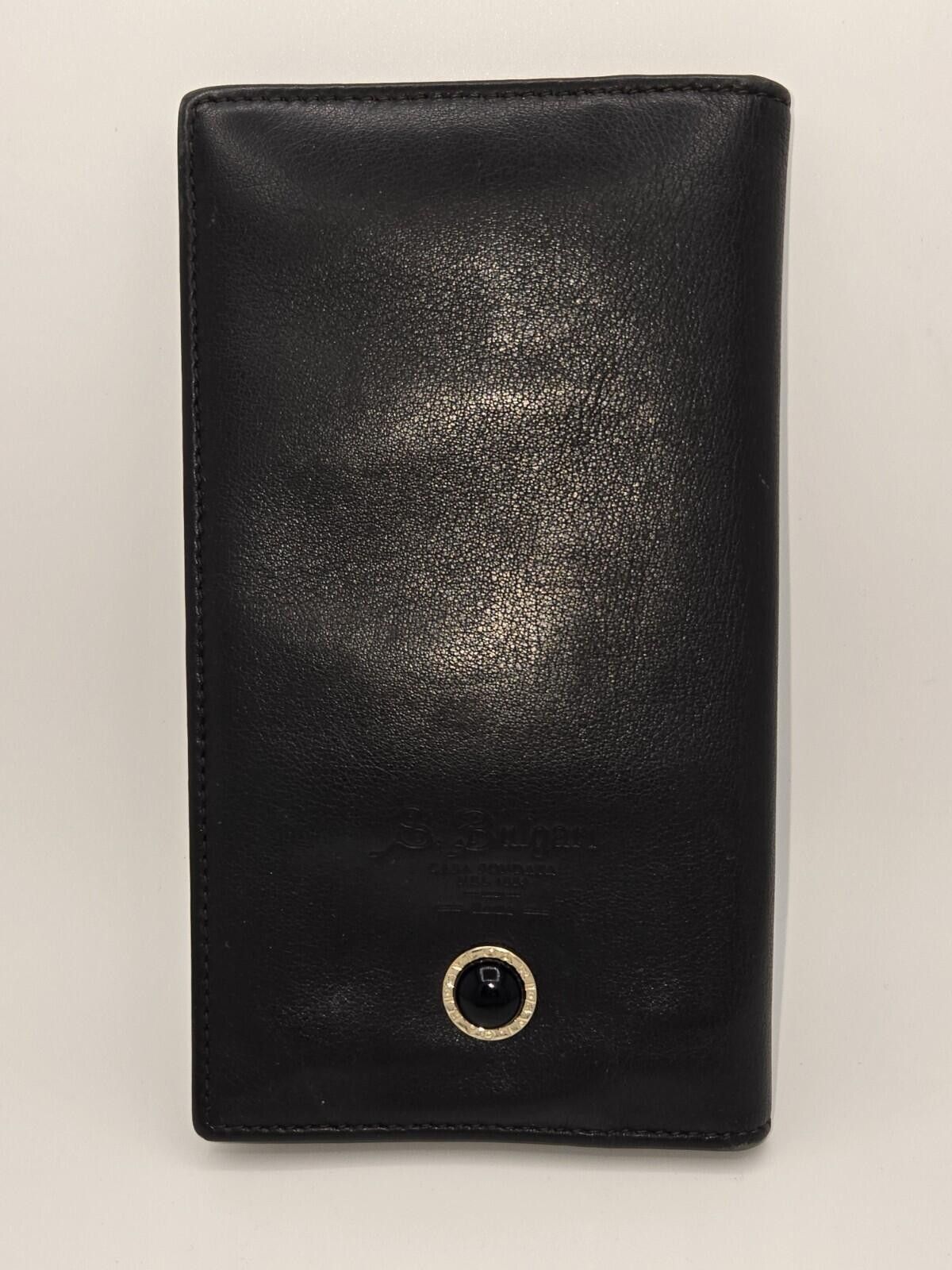 Bvlgari Bvgari Vintage Black Leather Long Wallet Bifold Card Holder Size ONE SIZE - 1 Thumbnail