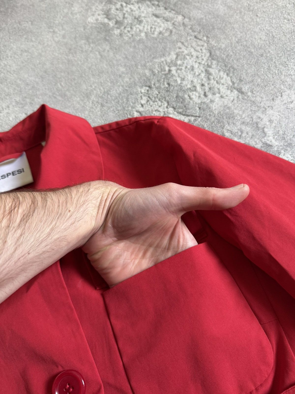 Aspesi × Designer Aspesi M button up red jacket light coat Size M / US 6-8 / IT 42-44 - 6 Thumbnail