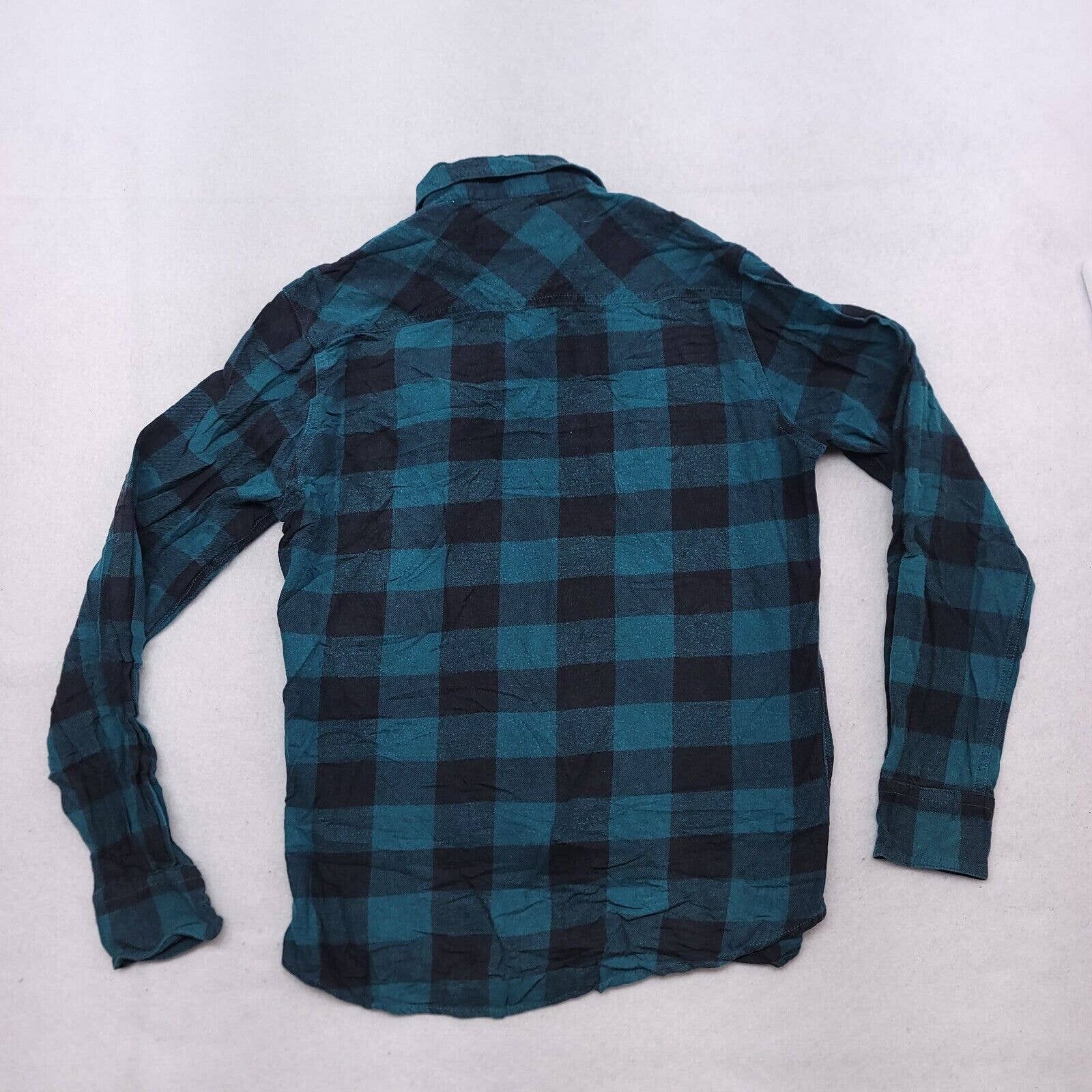 Burnside Supreme Gingham Flannel Shirt Mens Size Medium M Blue Black ...