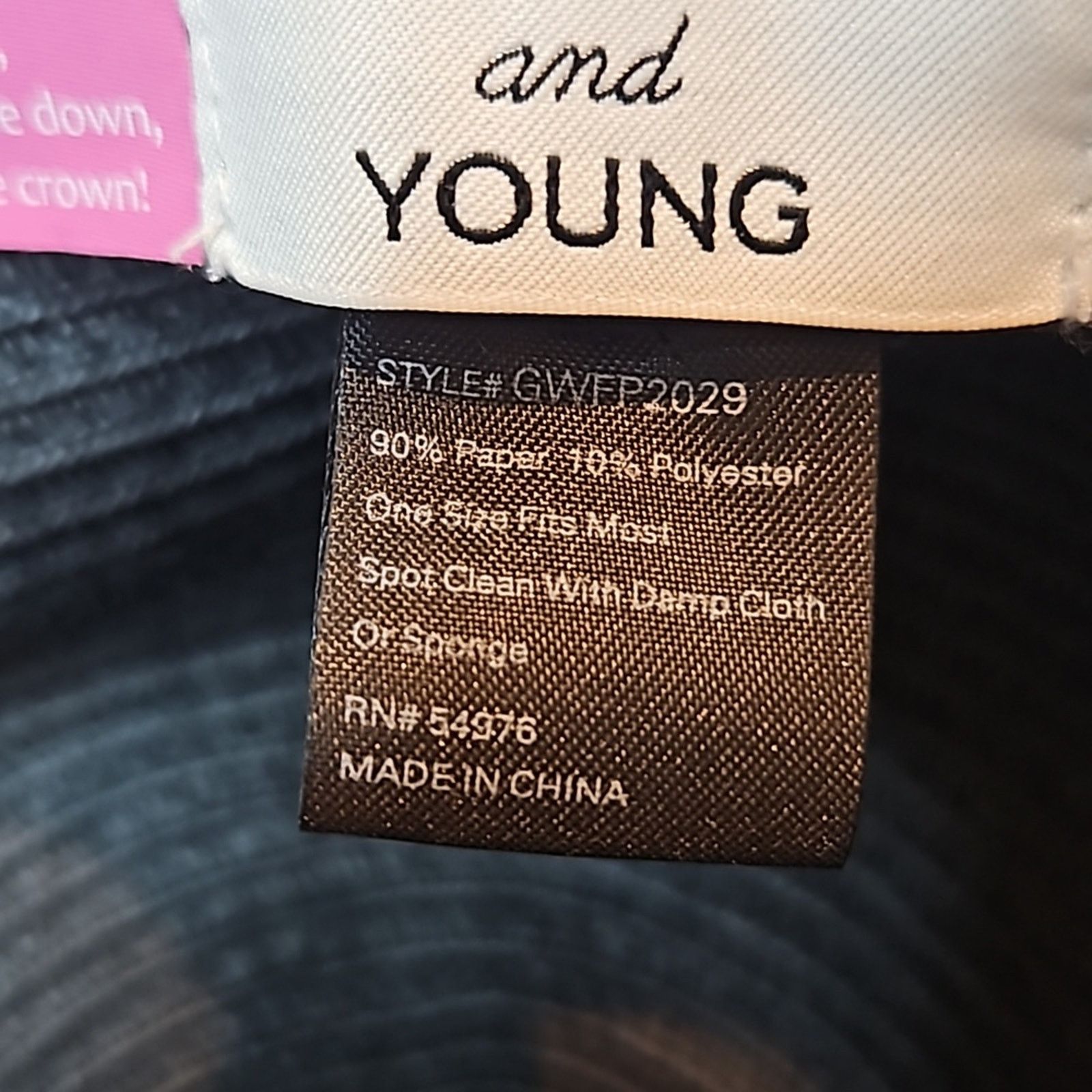 Other David and Young Black Packable Straw Sun Hat with Fringe Size ONE SIZE - 5 Thumbnail