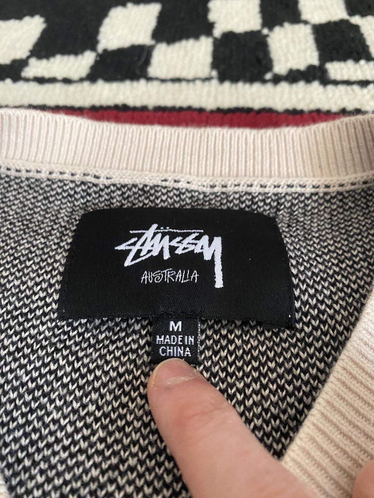Stussy Stussy beige cream stock logo knit vest Size US M / EU 48-50 / 2 - 4 Thumbnail