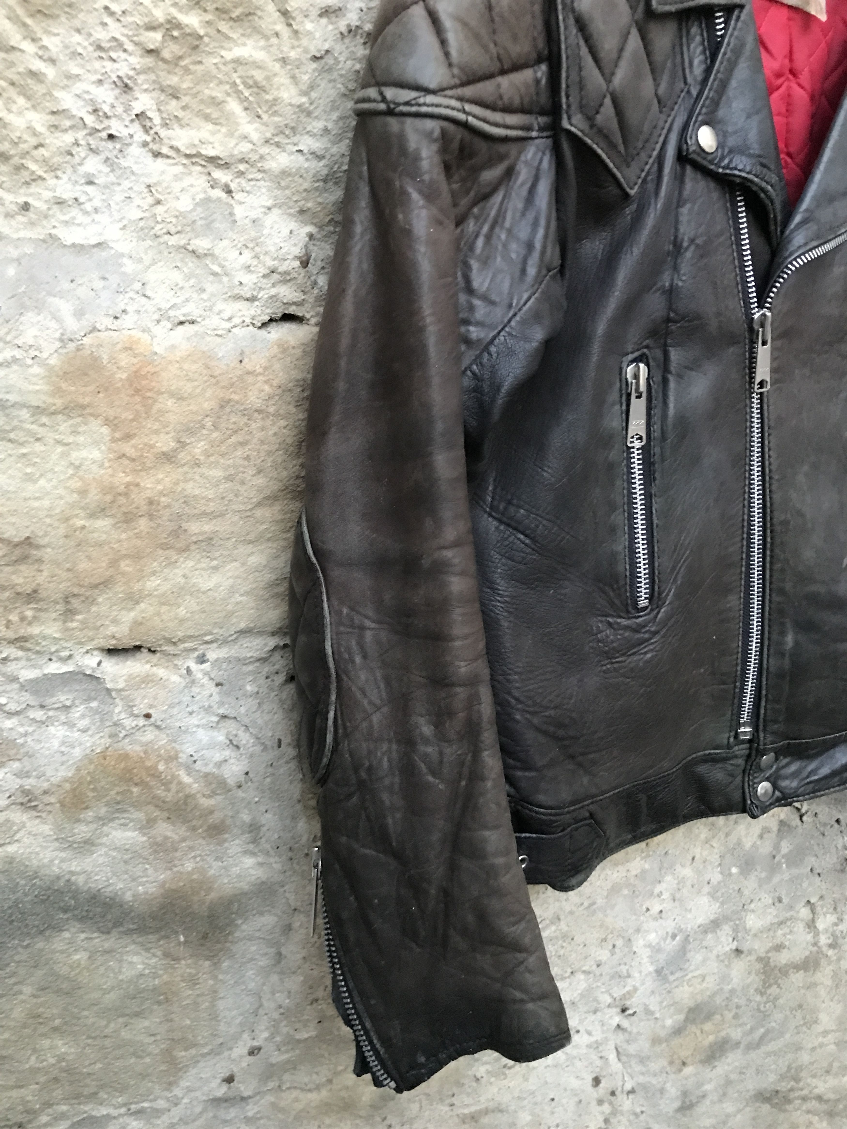 Vintage Rare Vintage 80s TT Leathers Distressed Leather Biker Jacket Size US M / EU 48-50 / 2 - 4 Thumbnail