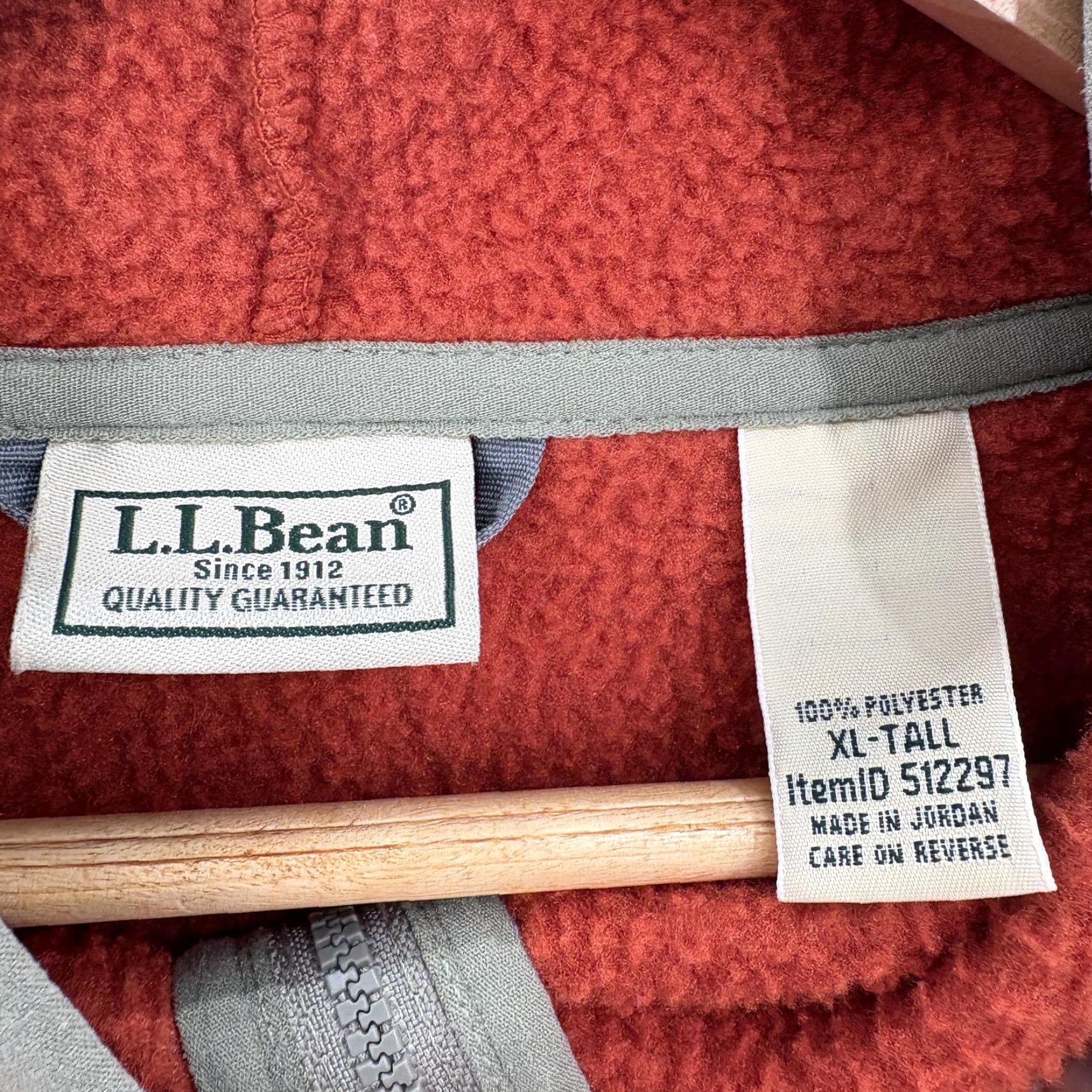 Vintage L.L.Bean Jacket Mens XLT Orange Fleece 1/4 Zip Pullover Hiking Outdoor Trail Shirt Size US XL / EU 56 / 4 - 3 Thumbnail