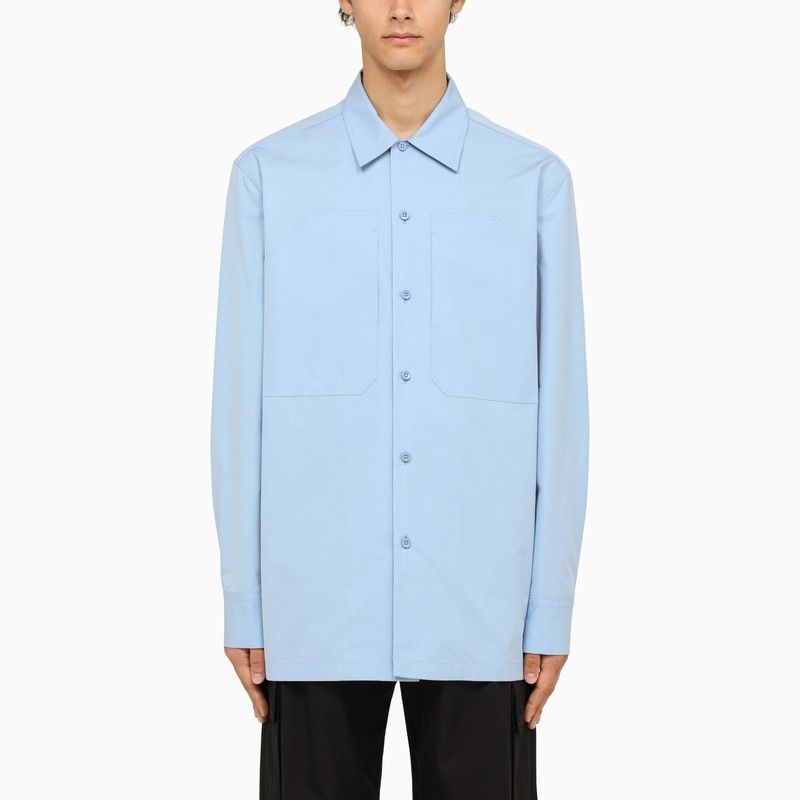 image of Jil Sander Light Blue Oversize Shirt With Pockets, Men's (Size Large)