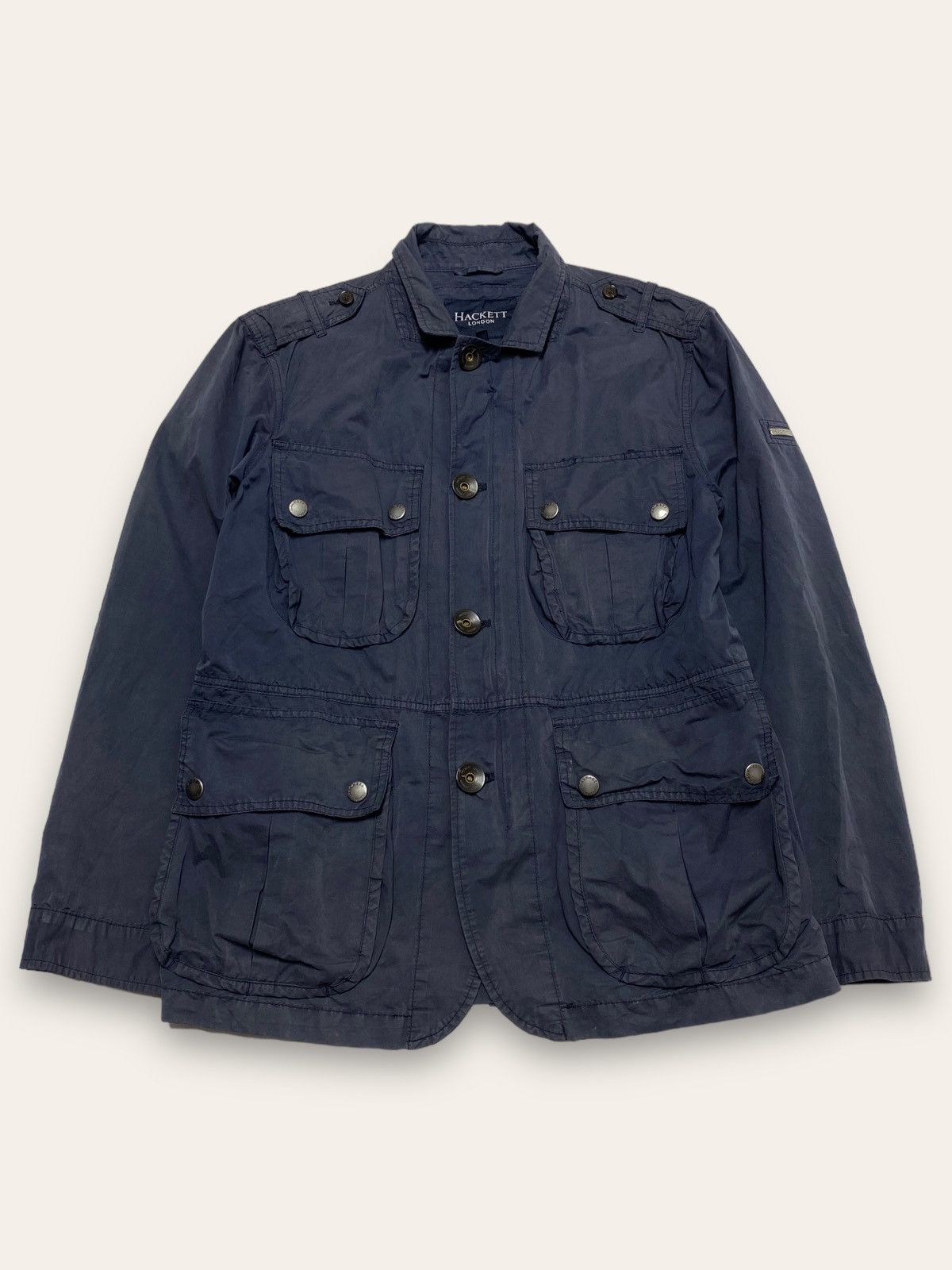 Hackett Vintage HACKETT Multi Pocket Navy Faded Light Jacket Size US M / EU 48-50 / 2 - 1 Thumbnail