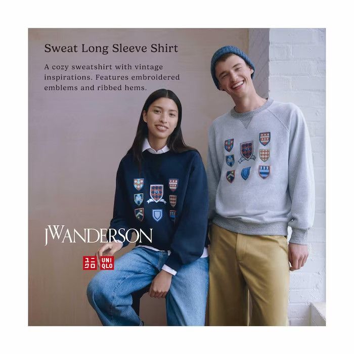 JW Anderson × Uniqlo Small JW Anderson Sweatshirt Navy Coat of Arms Crest Shirt Size US S / EU 44-46 / 1 - 7 Thumbnail