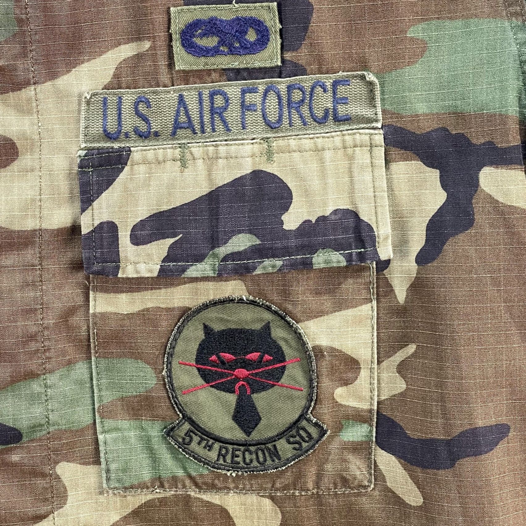 American Apparel VINTAGE USAF BDU Shirt Mens M Regular Woodland Camo Patches Ripstop 90s Size US M / EU 48-50 / 2 - 7 Thumbnail