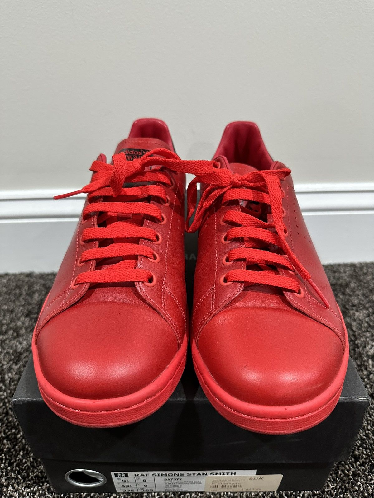 Adidas Raf Simons x Barneys x Adidas Stan Smith Red Low Top Sneaker Size US 9.5 / EU 42-43 - 5 Thumbnail