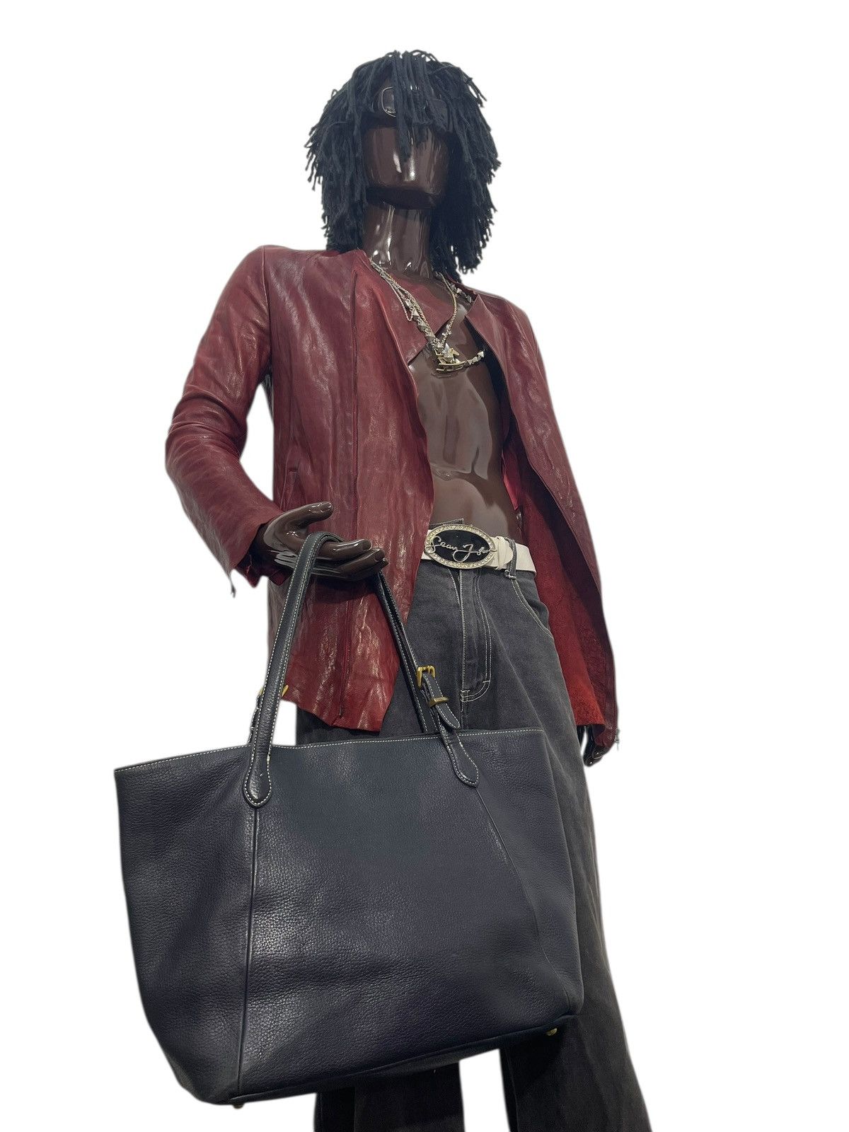 Genuine Leather Full Leather Fetia Tote Shoulder Bag 2🟩1 Size ONE SIZE - 4 Thumbnail