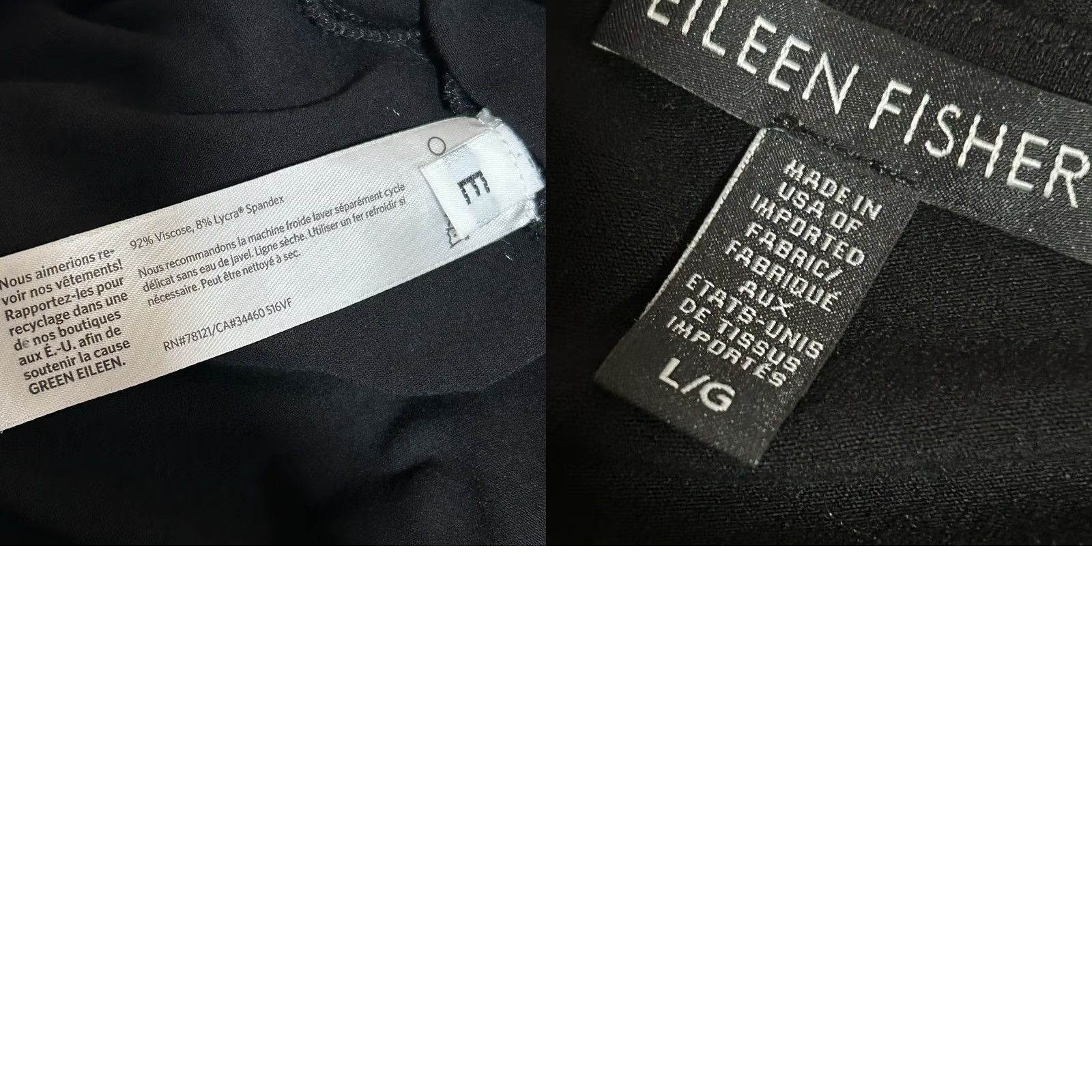 Eileen Fisher Eileen Fisher Dress Viscose Jersey Long Sleeve Womens Large A-Line Black Midi Solid Logo Size L / US 10 / IT 46 - 8 Thumbnail