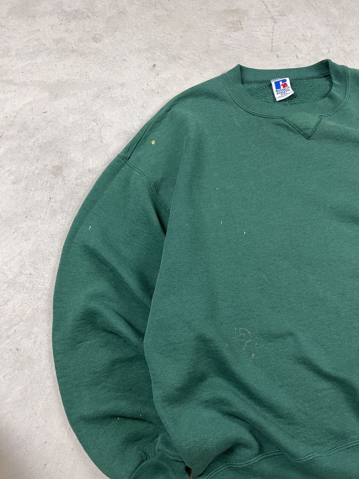 Russell Athletic × Vintage 1990s Russell Athletics Green Sweatshirt Size US XXL / EU 58 / 5 - 3 Thumbnail