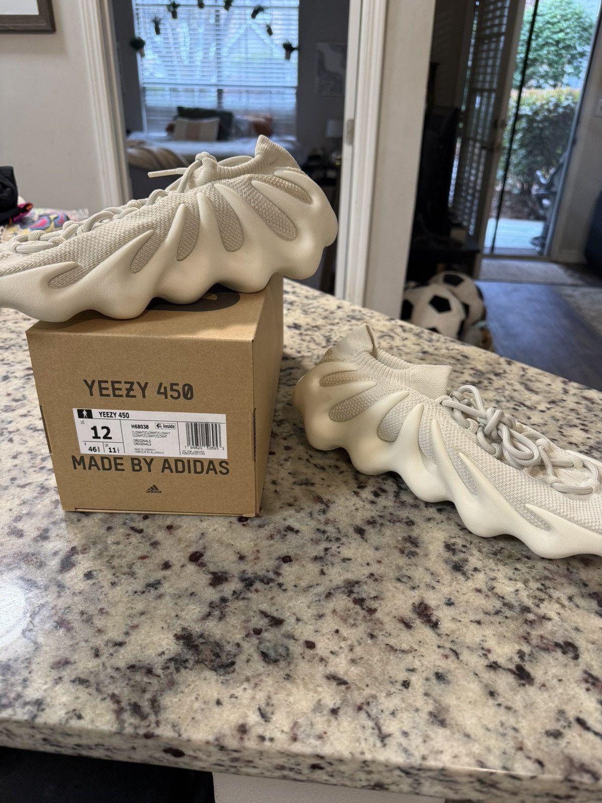 Yeezy Adidas Yeezy 450 Cloud White Size US 12 / EU 45 - 4 Thumbnail
