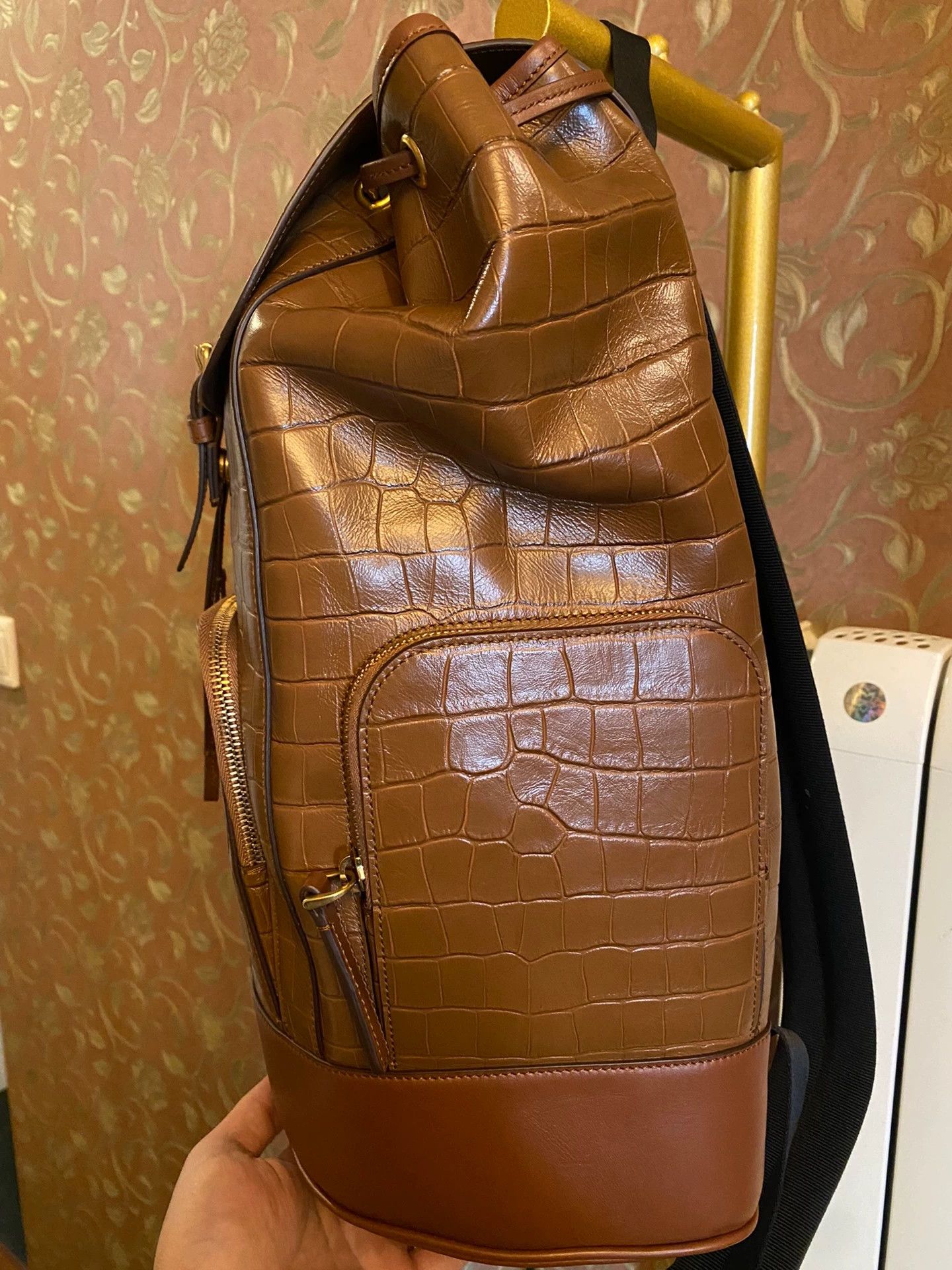 Tod's TOD'S Crocodile Embossed Backpack Italian Old Money Size ONE SIZE - 2 Thumbnail