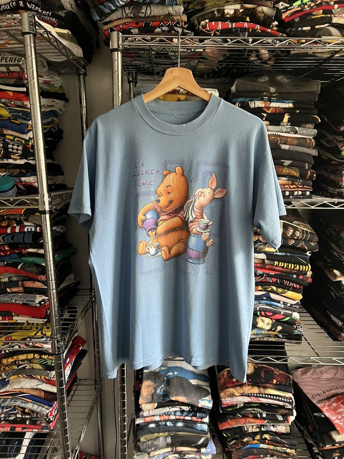 Disney 90s Winnie Pooh Piglet Bootleg Cartoon Lunch Tee | Grailed