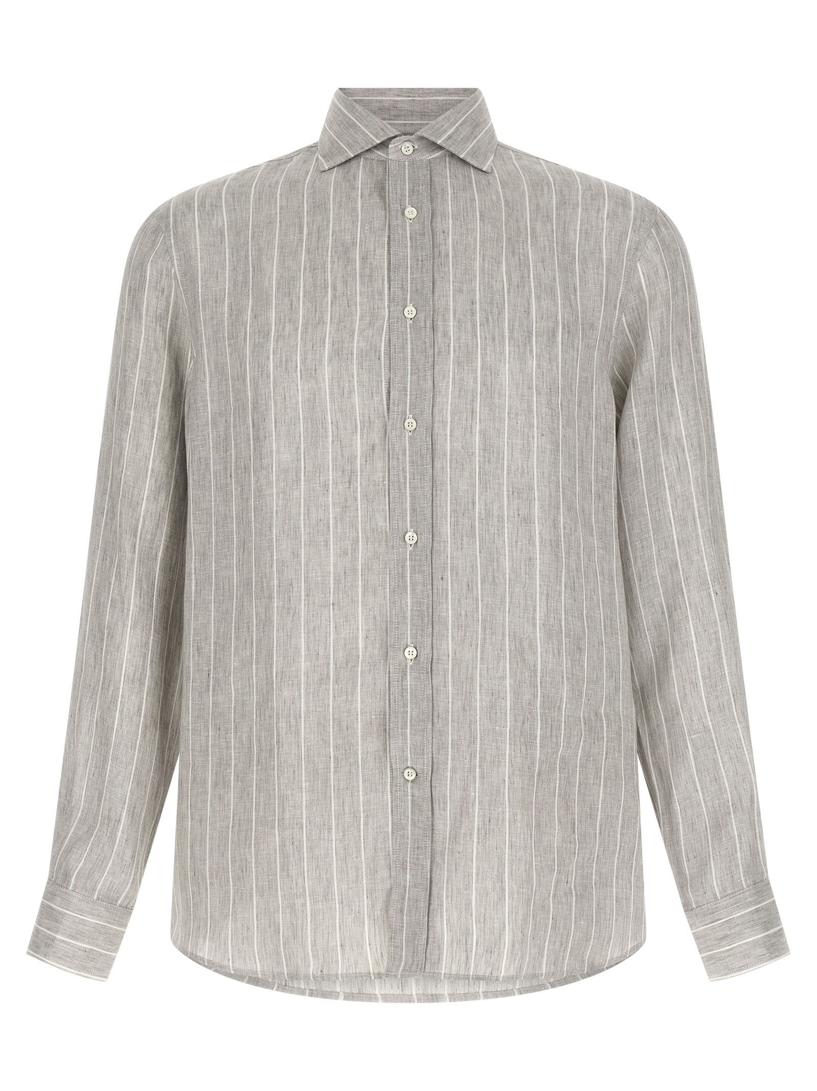 Brunello Cucinelli Pinstripe Shirt Size US S / EU 44-46 / 1 - 1 Thumbnail