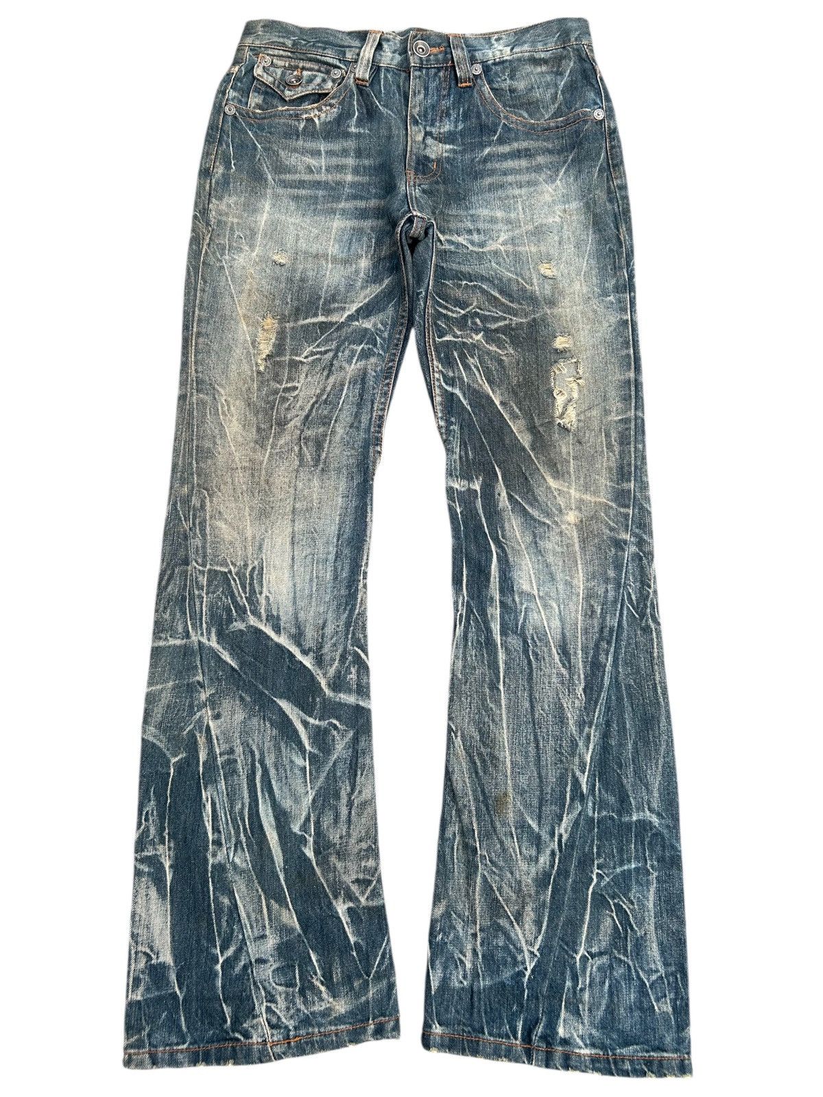 Kapital FLARE Antful Jeans Japanese Distressed Dirty Denim Jeans Size US 32 / EU 48 - 1 Thumbnail