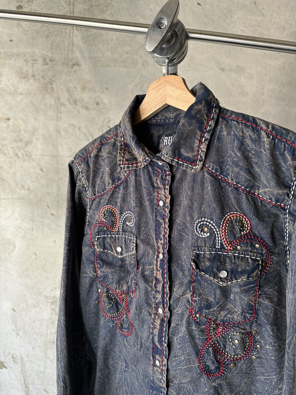 JNCO Y2K Vintage Dark blue grunge button-up long sleeve shirt Size US M / EU 48-50 / 2 - 3 Thumbnail