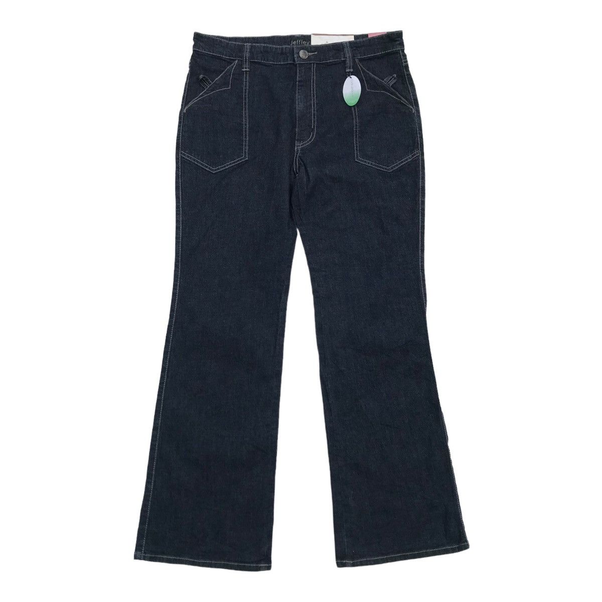 Designer Jeffley Women Light Denim Flared Wide Leg Baker Pants Size 33" - 1 Thumbnail