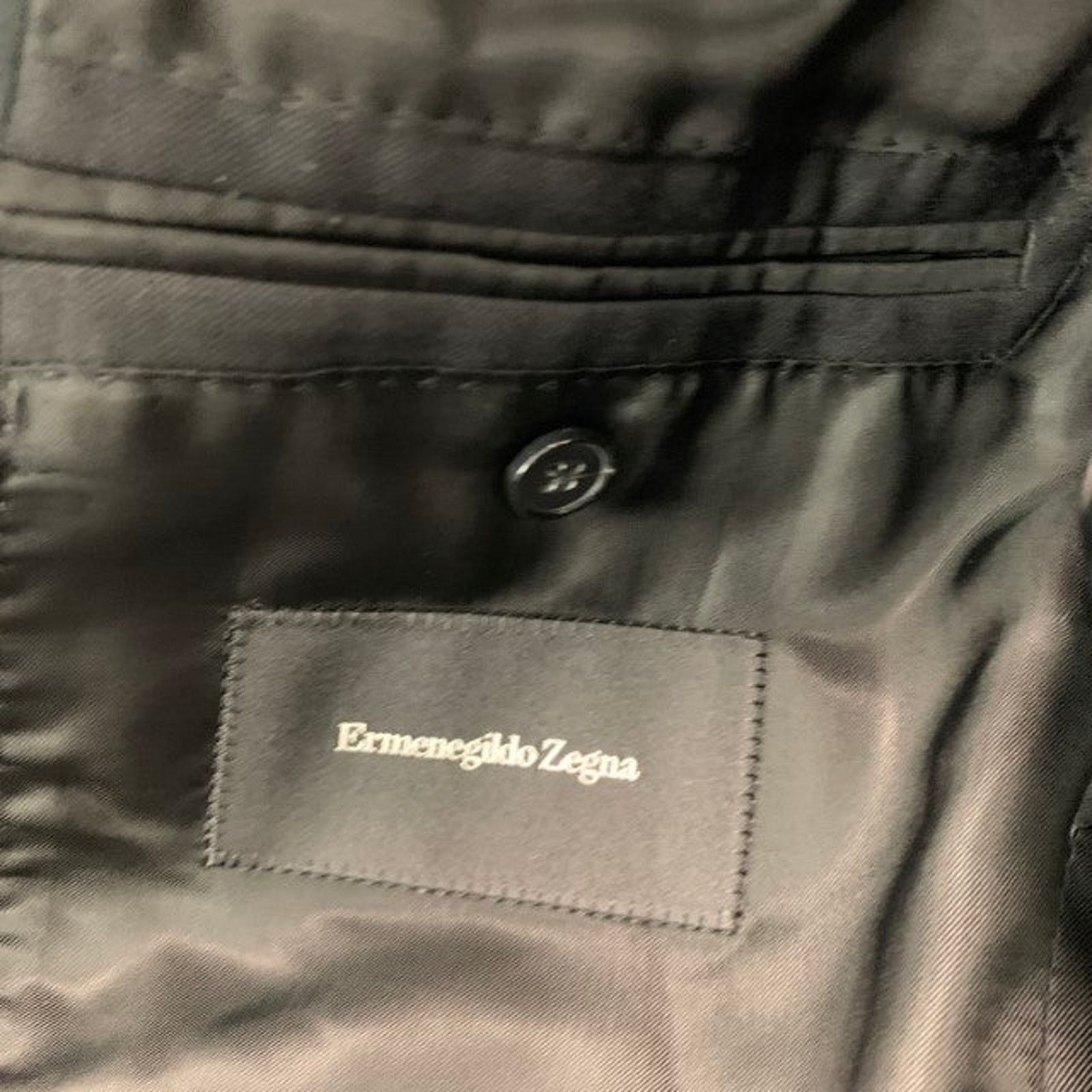Ermenegildo Zegna ERMENEGILDO ZEGNA Size 40 Black Wool Peak Lapel Sport Coat Size 40R - 8 Thumbnail