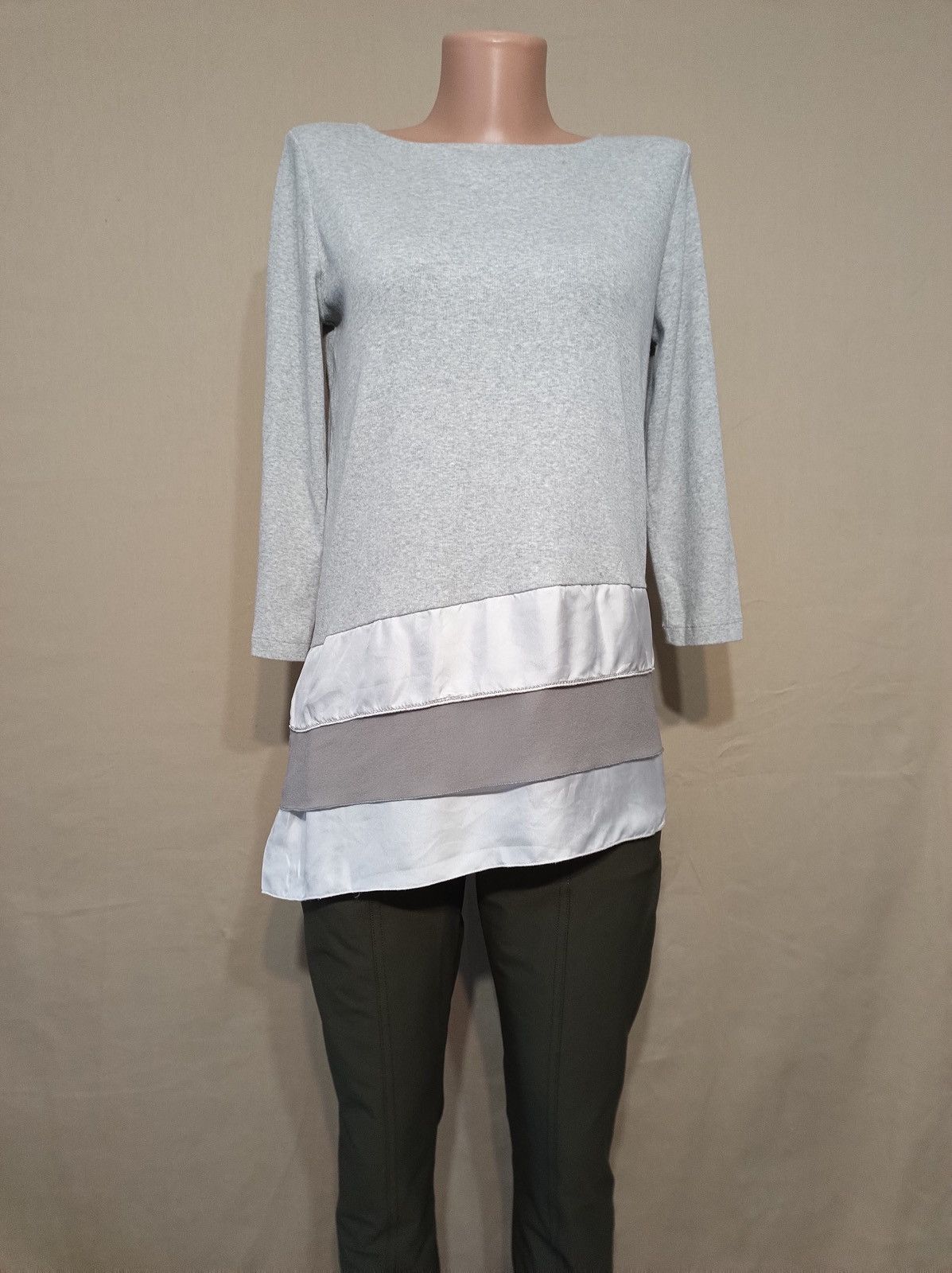 Fabiana Filippi Fabiana Filippi Grey Cotton Silk Blouse Shirt Size M Size M / US 6-8 / IT 42-44 - 1 Thumbnail