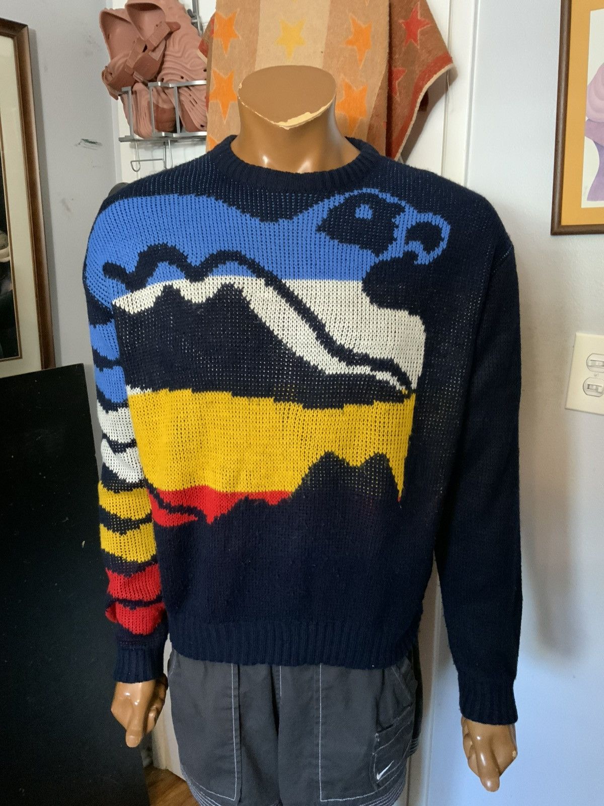 Vintage Vintage 80s Made In Italy Eagle Bird Knit Pullover Sweater Size US L / EU 52-54 / 3 - 10 Thumbnail