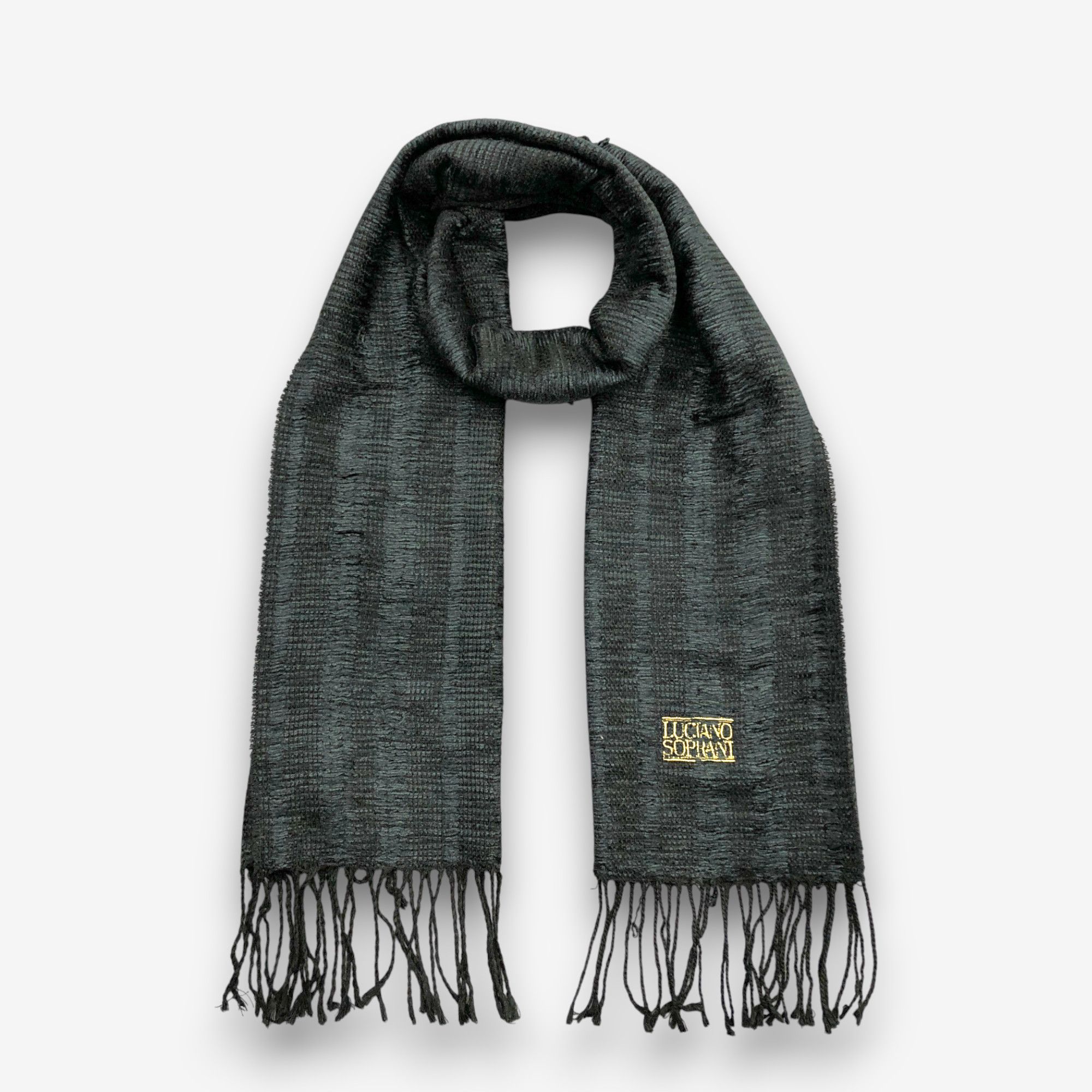 Japanese Brand Vintage Luciano Soprani Scarf Muffler Wool Fringe Scarves Size ONE SIZE - 1 Thumbnail