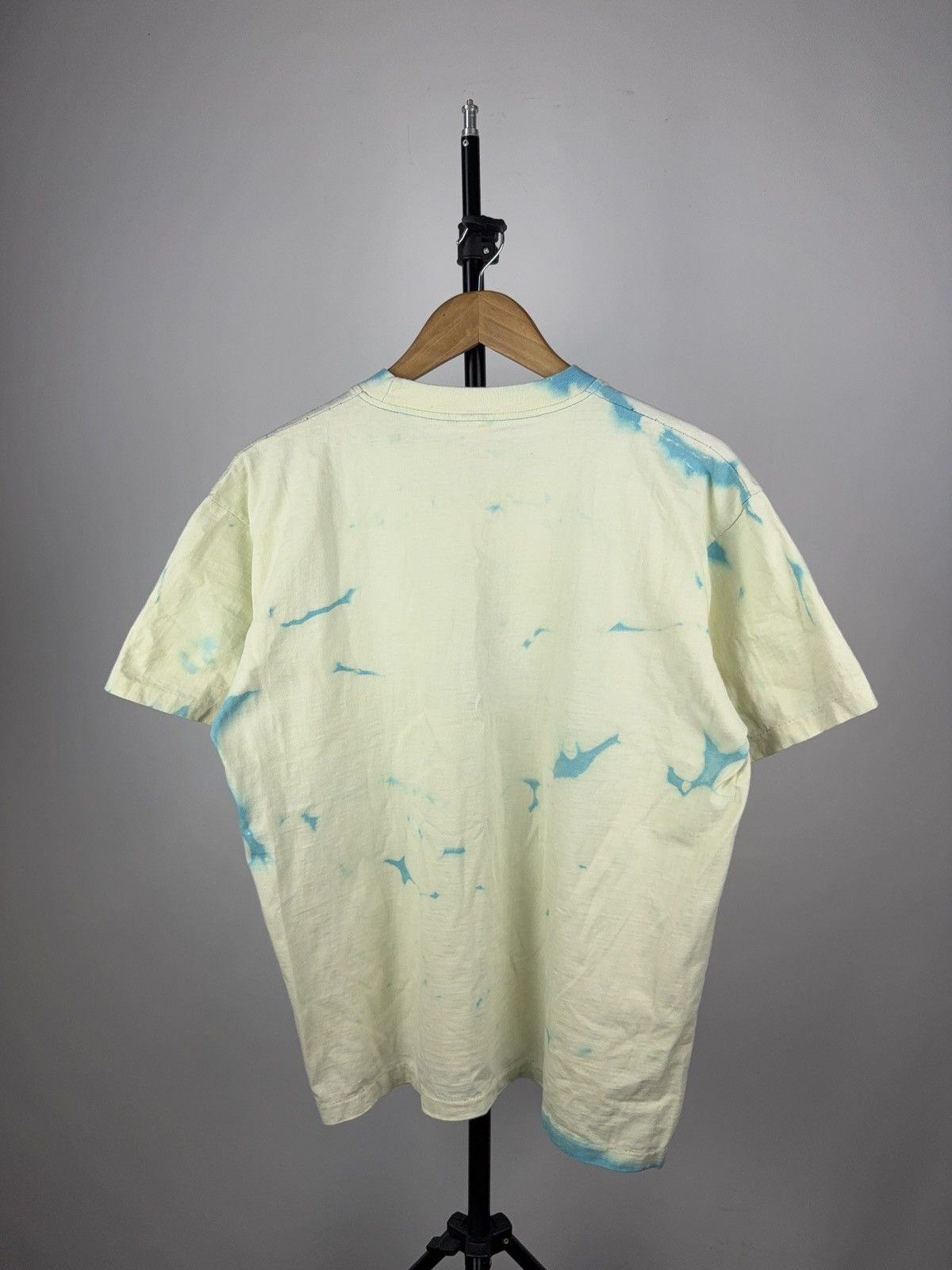 Vintage 90s Y2K Style Tee Bleach Dyed Mint Shirt YSL-Inspired Logo Size US M / EU 48-50 / 2 - 7 Thumbnail