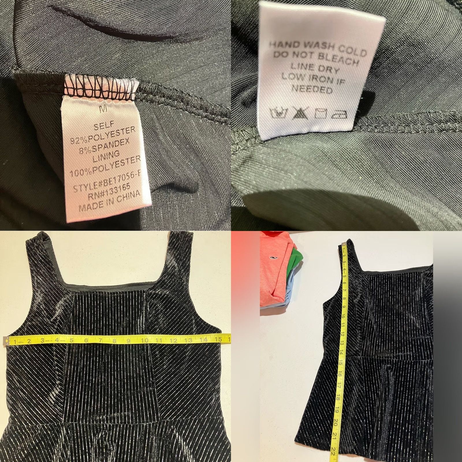 Vintage Altar'd State Velour Square Neck Sleeveless Peplum Top Black Gold Stripe Size M Size M / US 6-8 / IT 42-44 - 8 Thumbnail