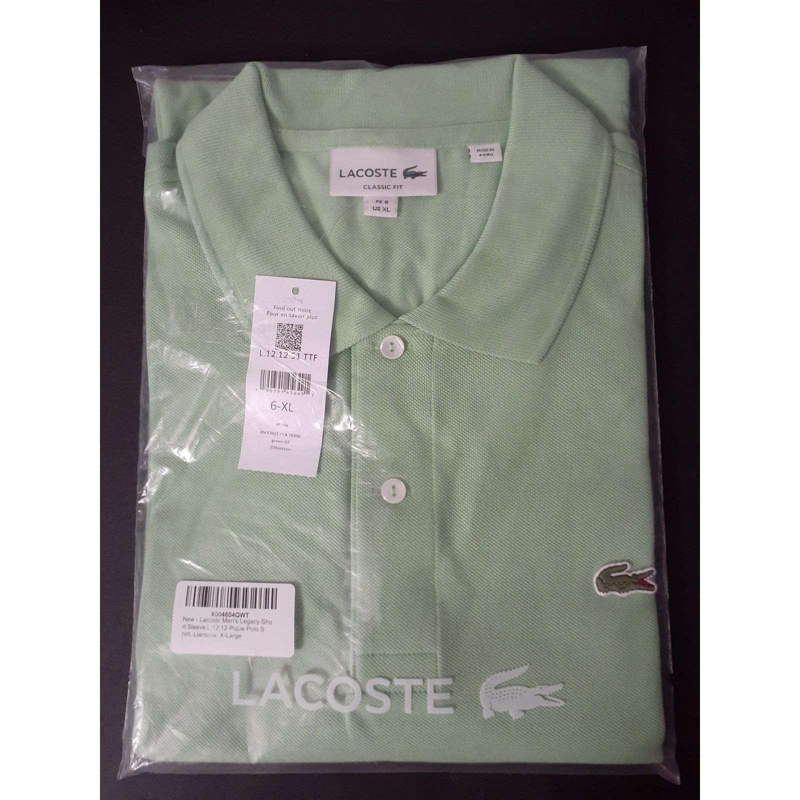 Lacoste Lacoste Mens Short Classic Chine L.12.12 Polo Liamone XL Size US XL / EU 56 / 4 - 2 Thumbnail