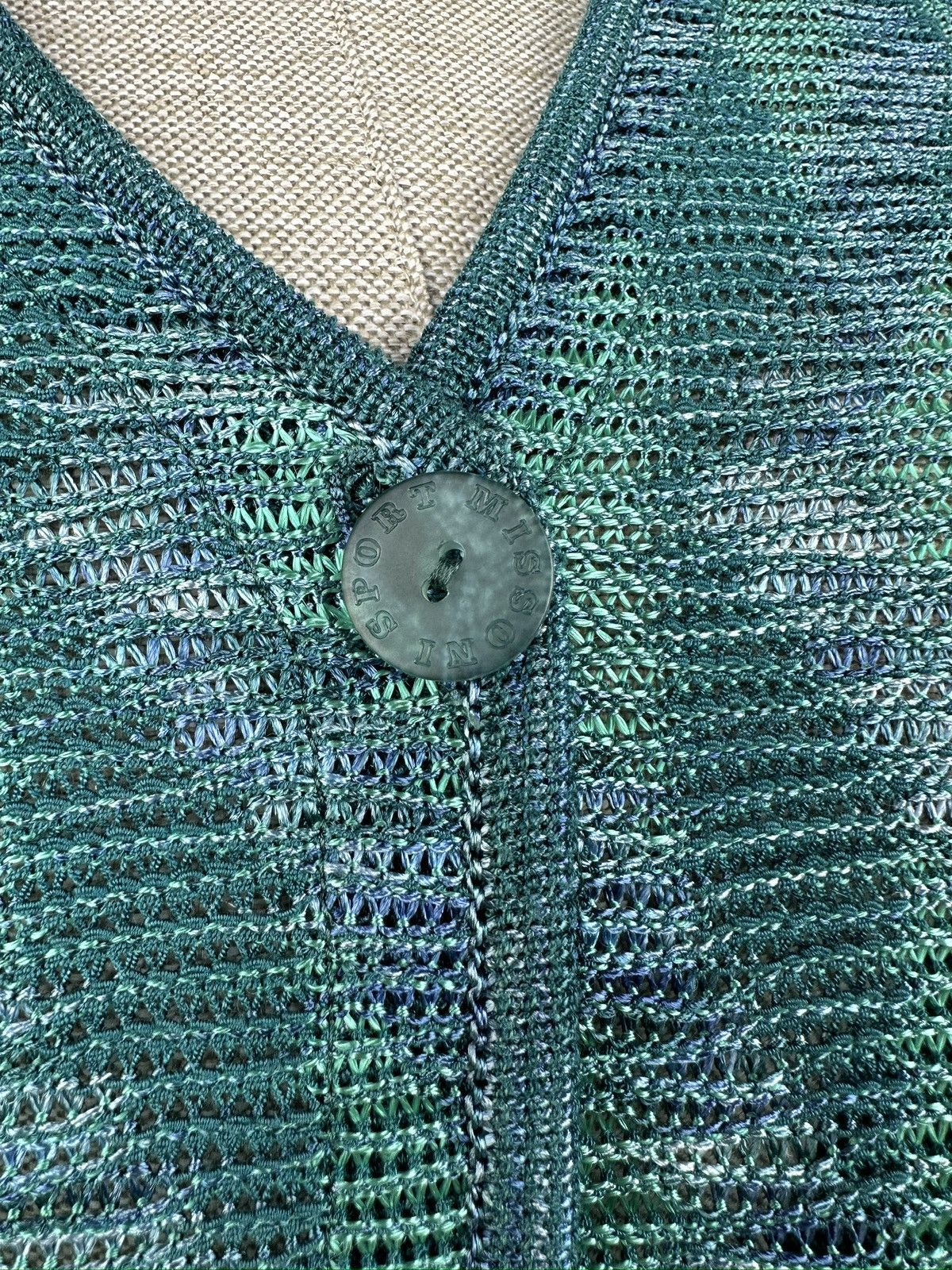 Missoni Vintage 90s MISSONI Sport Viscose Mesh Cardigan Size XL / US 12-14 / IT 48-50 - 9 Thumbnail