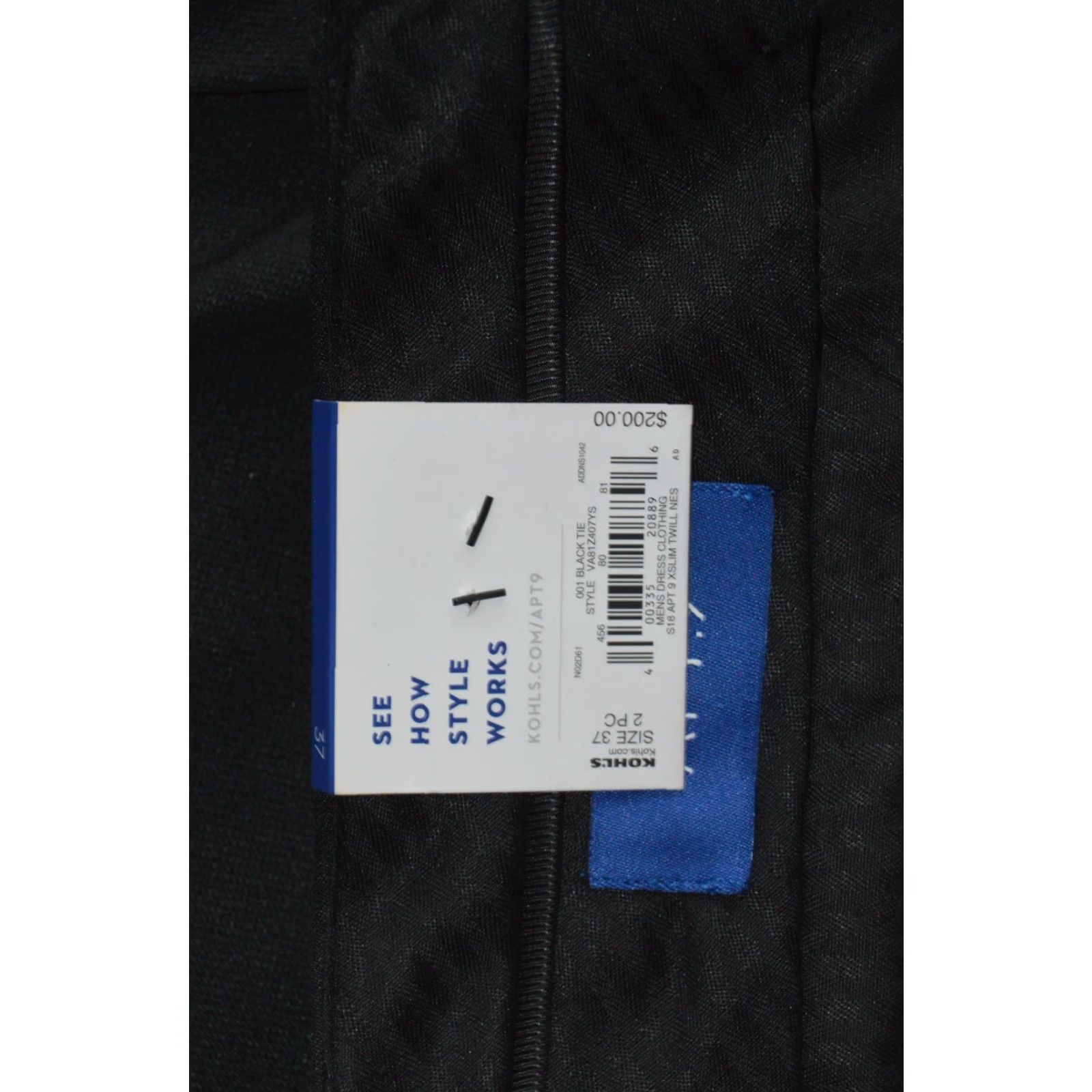 Apt. 9 NWT Apt. 9 Extra-Slim Fit Black Dress Pants Mens 34x32 Flat Front Slim Straight Pocket Button Dress Pants Available Now Size US 34 / EU 50 - 6 Thumbnail