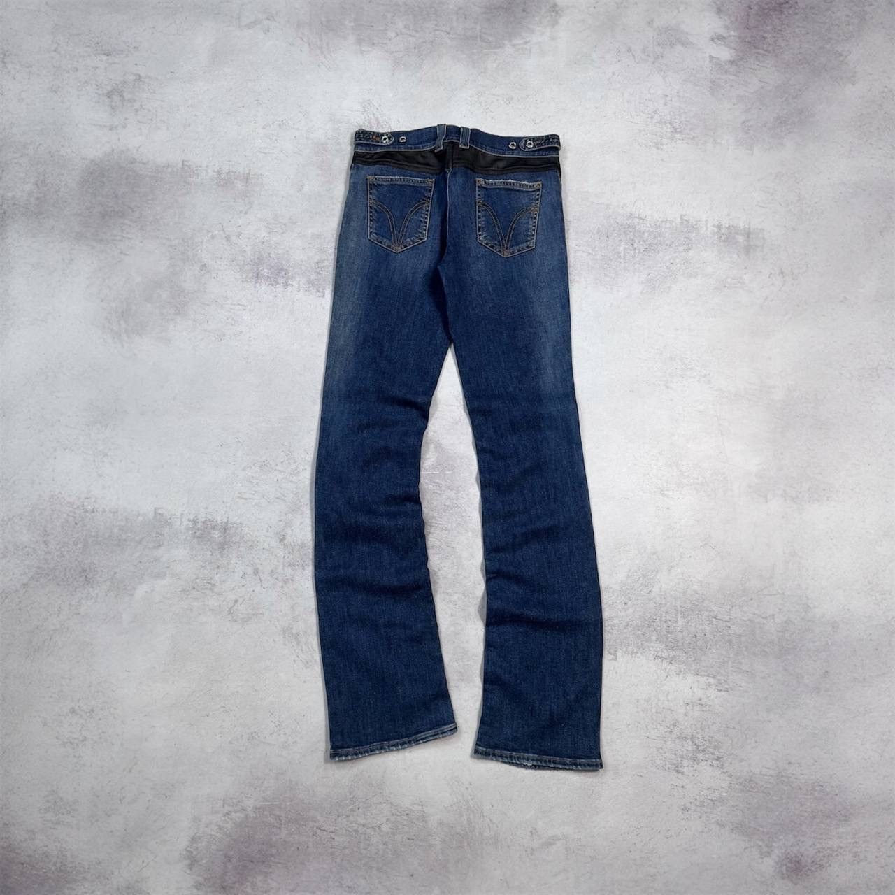 Vintage D&G Dolce & Gabbana Leather Trim Jeans Denim Y2K