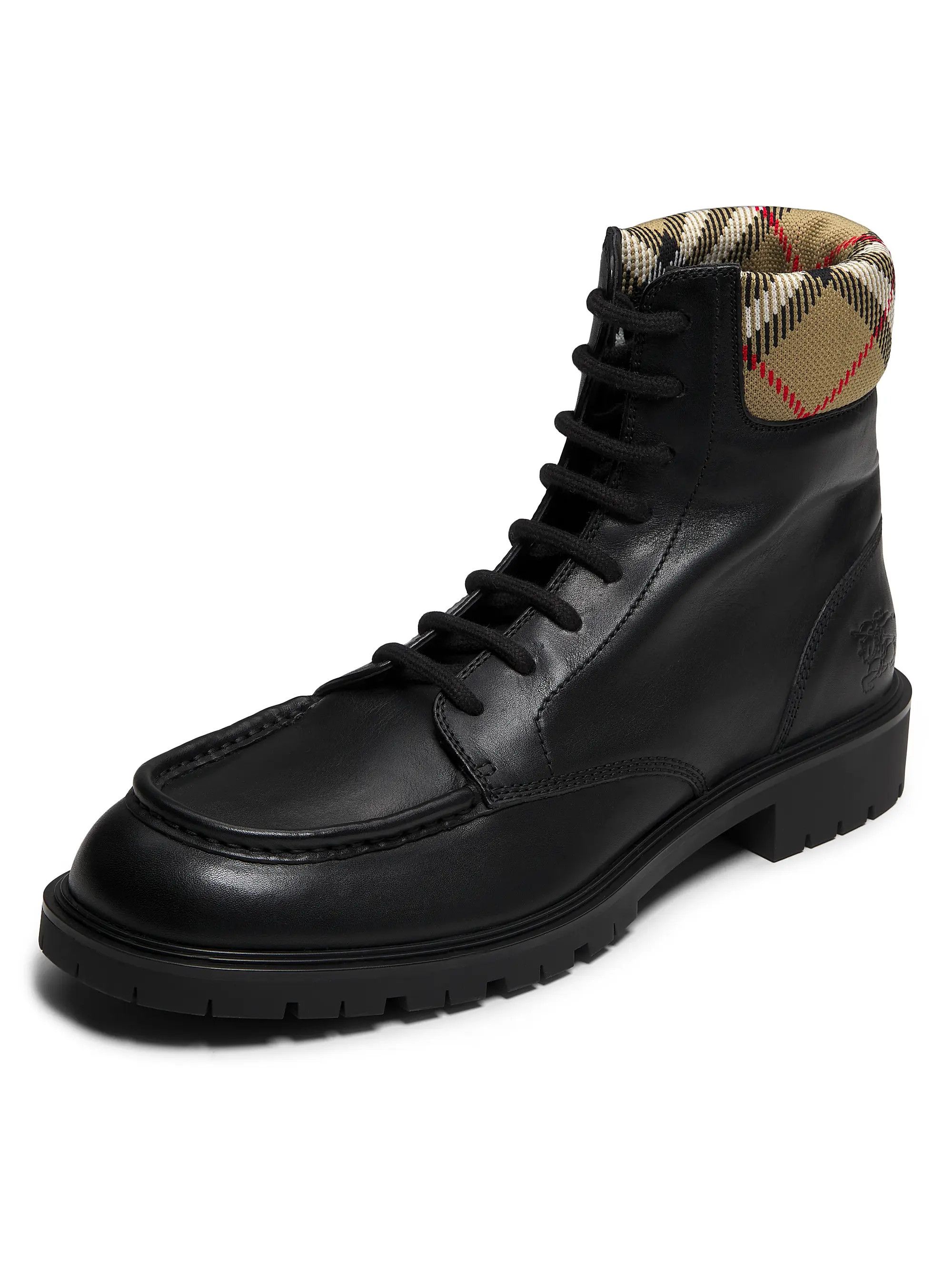 Burberry os11x0526 Rogue Leather Lace-Up Combat Boots in Black Size US 12 / EU 45 - 2 Thumbnail