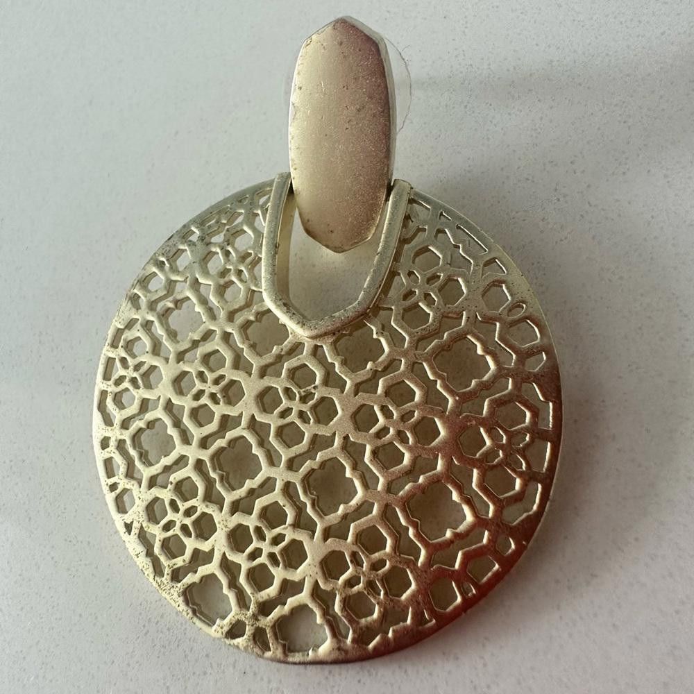 Kendra Scott Kendra Scott Diane Gold Statement Filigree Round Earrings Size ONE SIZE - 4 Thumbnail