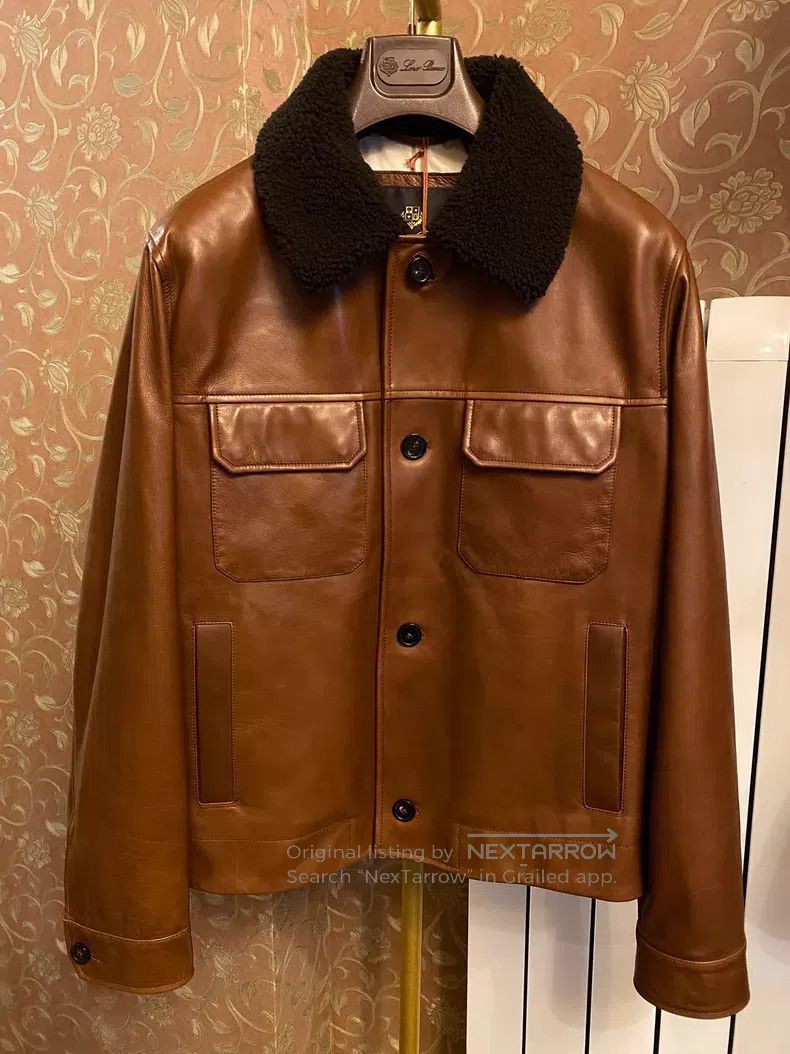 Loro Piana Loro Piana Calfskin Leather Jacket Biker Jacket Jacket wit Size US M / EU 48-50 / 2 - 1 Thumbnail