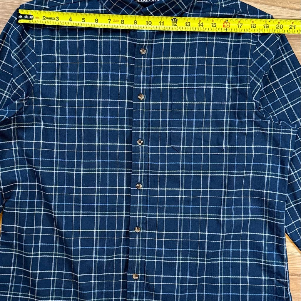No Fear Mizzen+Main Men’s L Classic Blue Plaid Performance Shirt Size US L / EU 52-54 / 3 - 4 Thumbnail