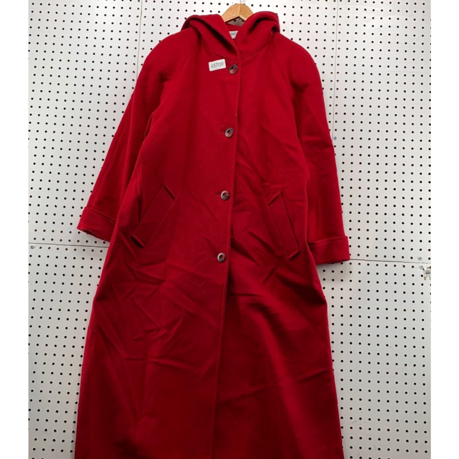Vintage VINTAGE Forecaster of Boston Wool Overcoat Womens Size 14 Red Hooded USA Wool 100% Solid Long Coat 90s Mens/Womens Size XL / US 12-14 / IT 48-50 - 2 Thumbnail