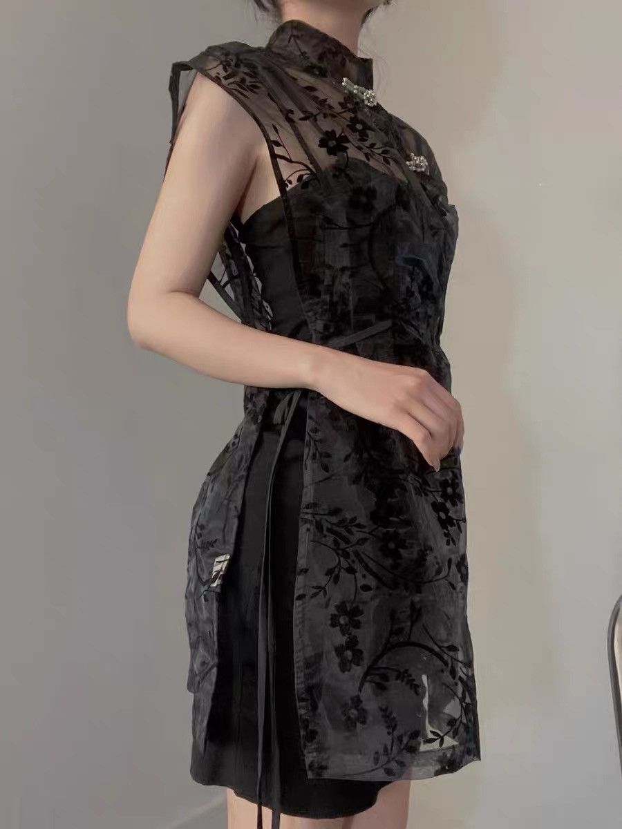 Other Sheer Modern Chinese-Inspired Overlay Dress – Size Large Size L / US 10 / IT 46 - 3 Thumbnail