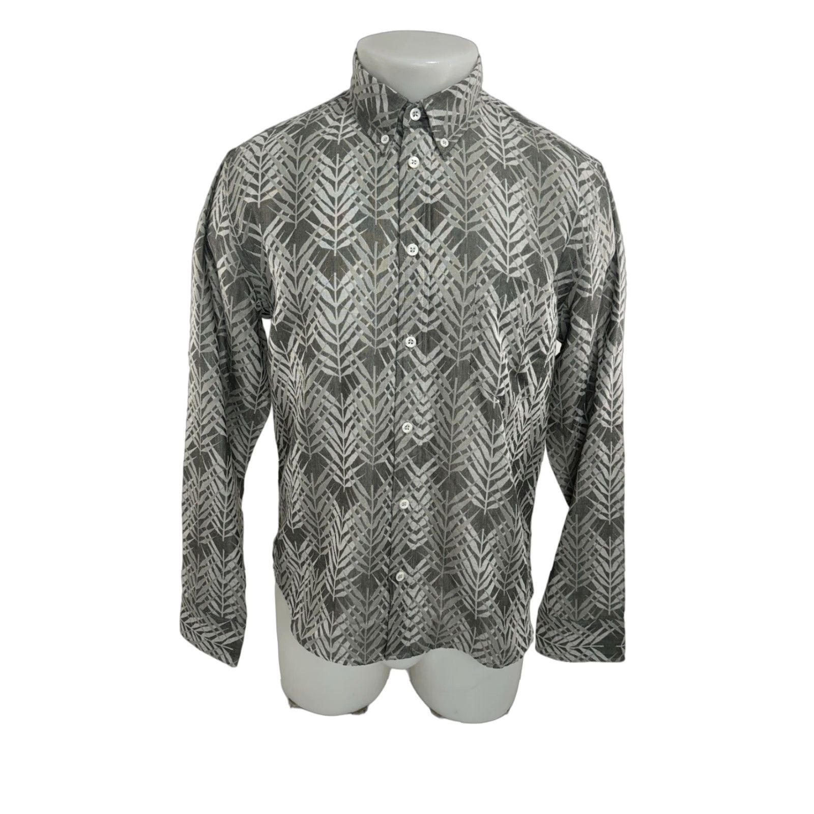 Billy Reid Billy Reid - NEW w TAGS - Kirby Slim Fit Floral Bamboo M Shirt - Men - Button-Up - Olive Greenish Gray - Floral Pattern Size US M / EU 48-50 / 2 - 1 Thumbnail