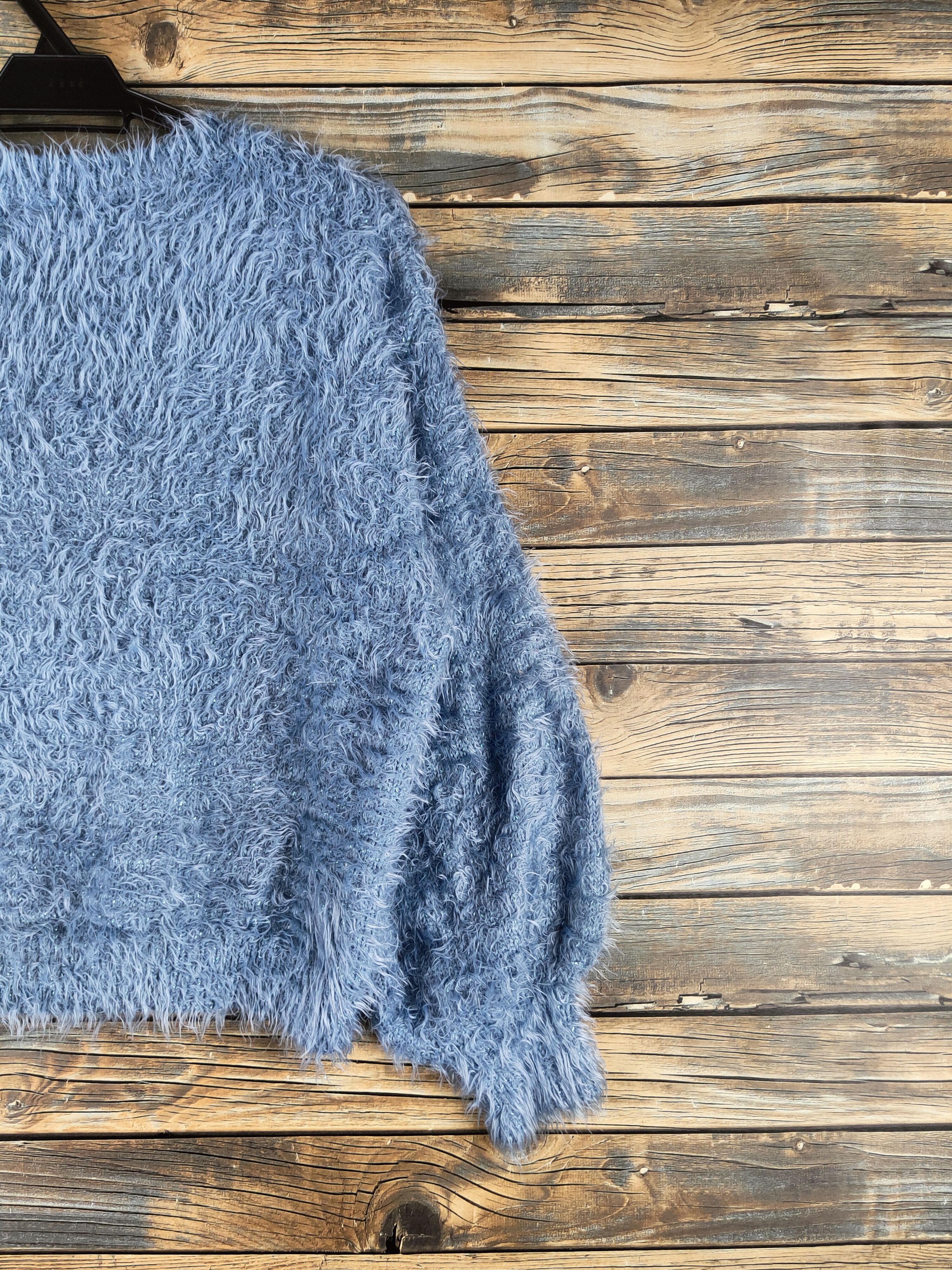 Japanese Brand Dl GU Blue Fur Mohair Knitwear #46-459 Size M / US 6-8 / IT 42-44 - 9 Thumbnail