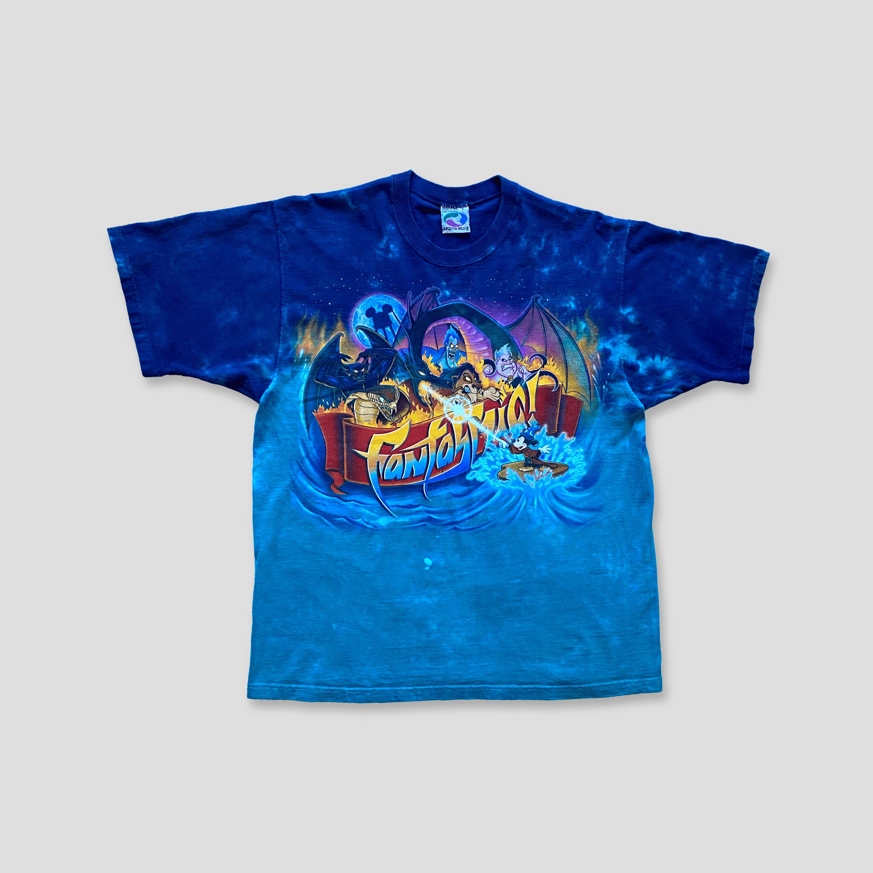 Disney × Liquid Blue × Vintage Vintage 90s Disney Fantasmic Tie-Dye T-Shirt Size US L / EU 52-54 / 3 - 1 Thumbnail